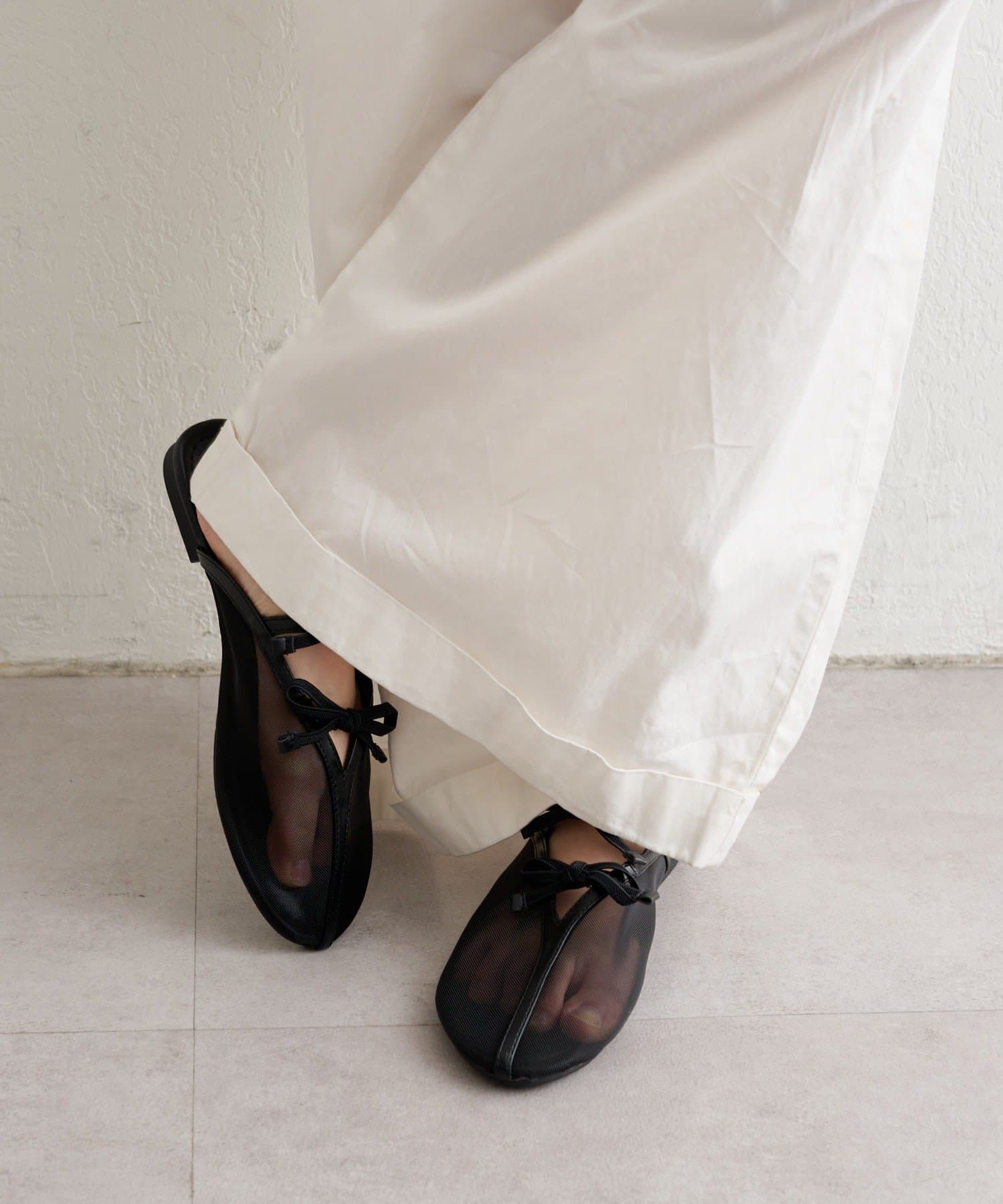 mystic(ミスティック) リボンチュールフラットシューズ