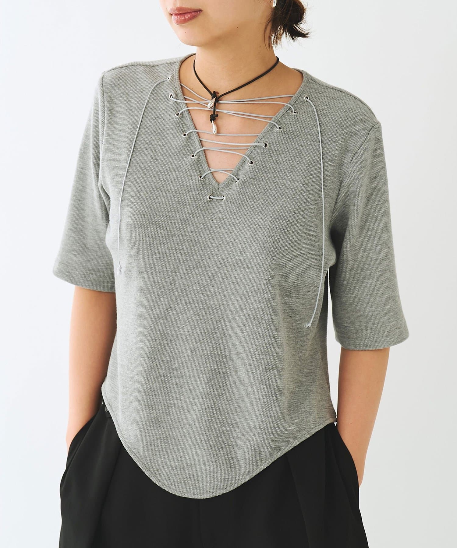 Whim Gazette(ウィム ガゼット) ＜WEB限定＞【Nuition】レースアッププルオーバー