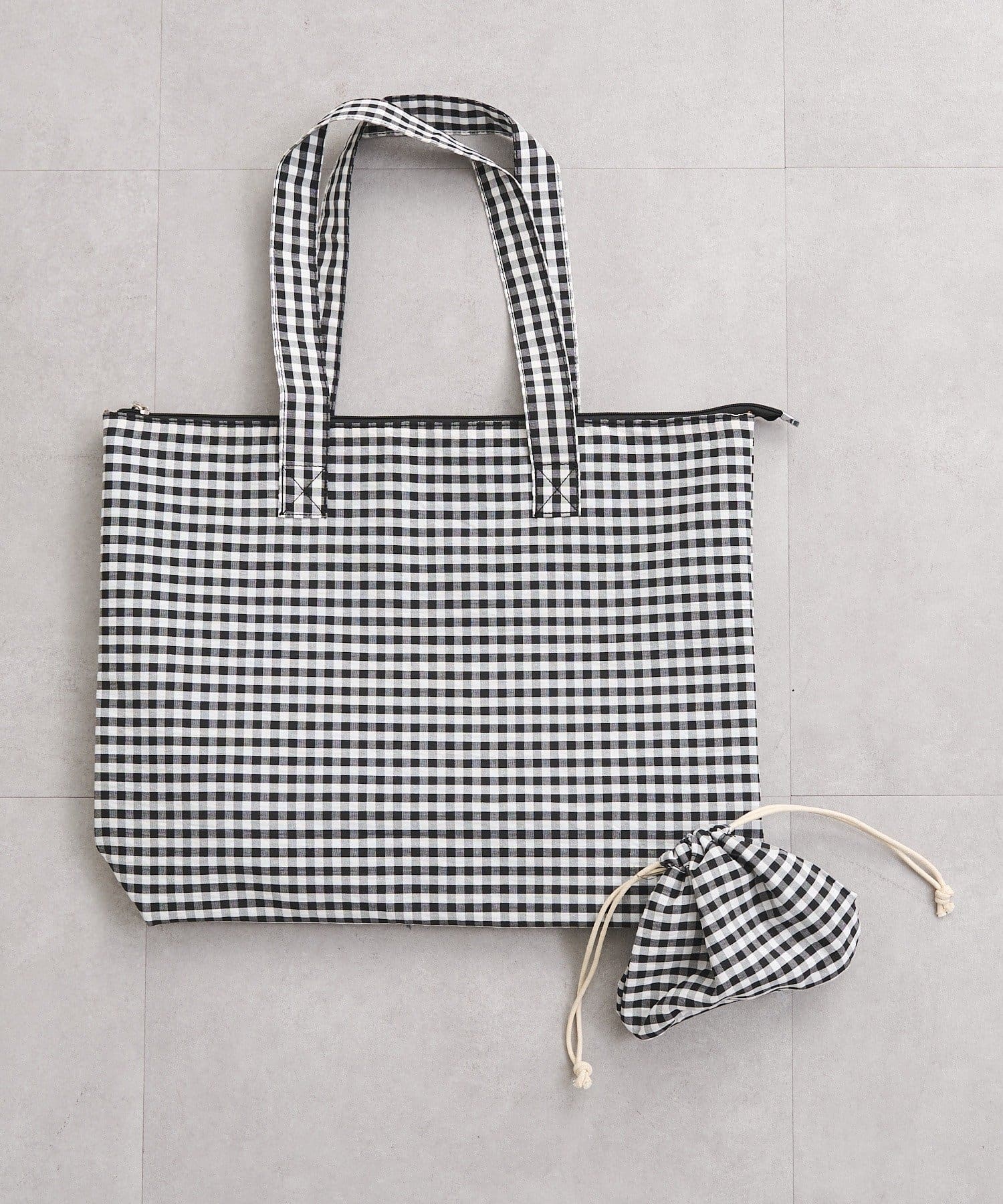 mystic(ミスティック) ポーチ付きギンガムトートBAG