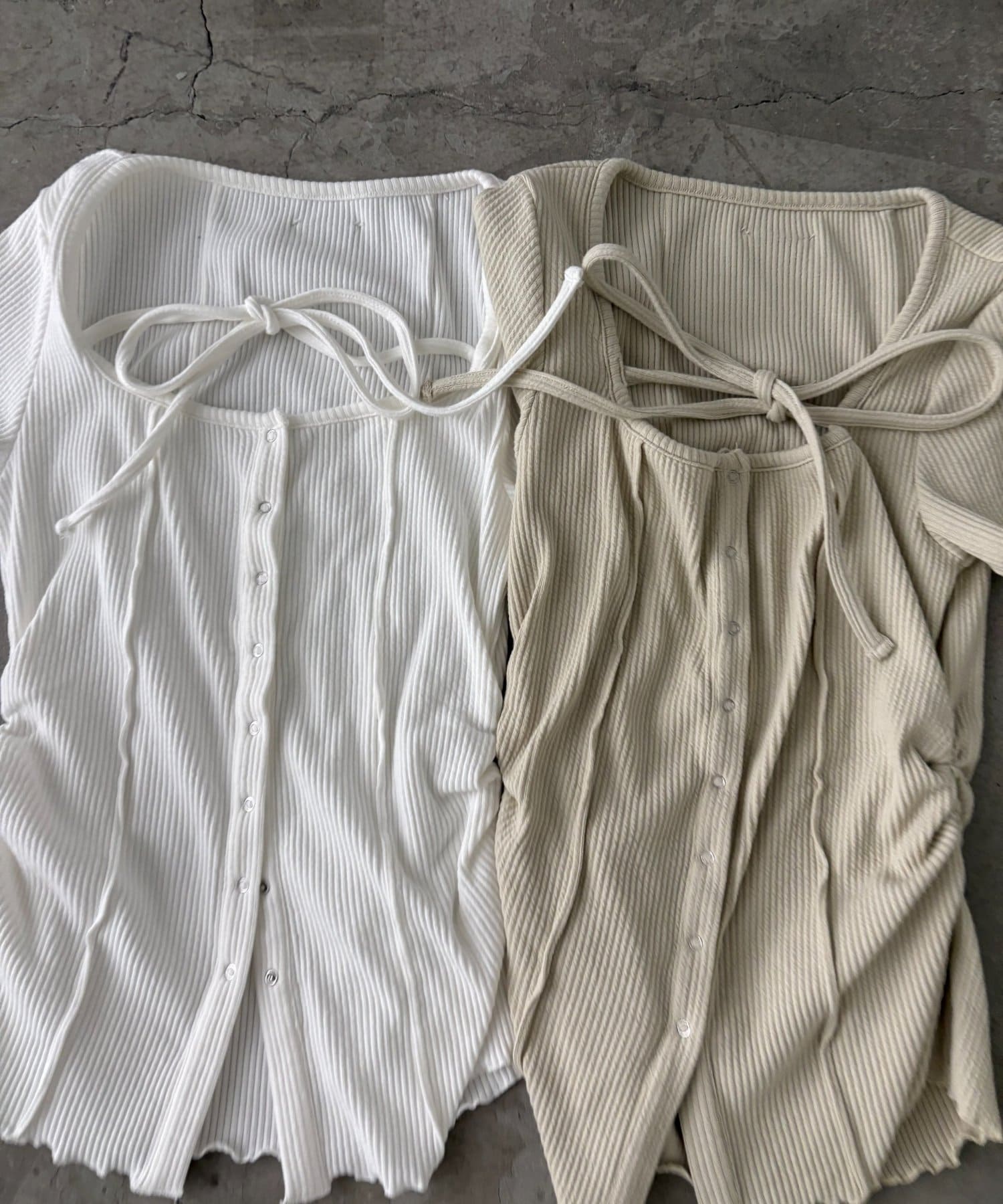 RAY CASSIN(レイカズン) 【マルチウェイ】釦開きクロス紐半袖Tシャツ / カーディガン