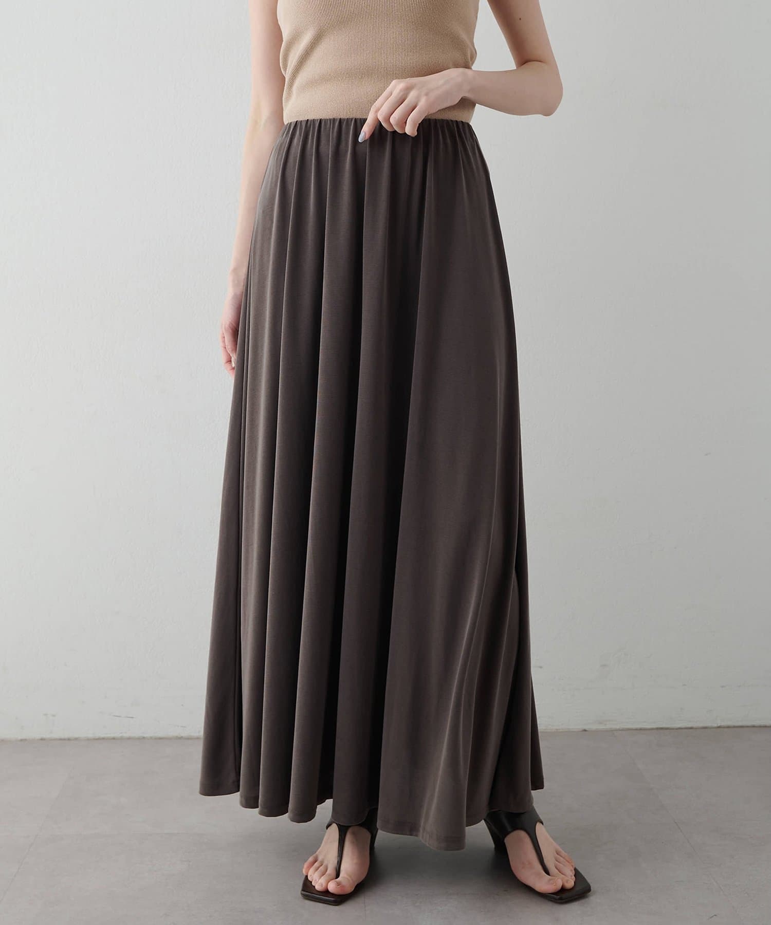 Whim Gazette(ウィム ガゼット) フィブリル天竺ギャザースカート