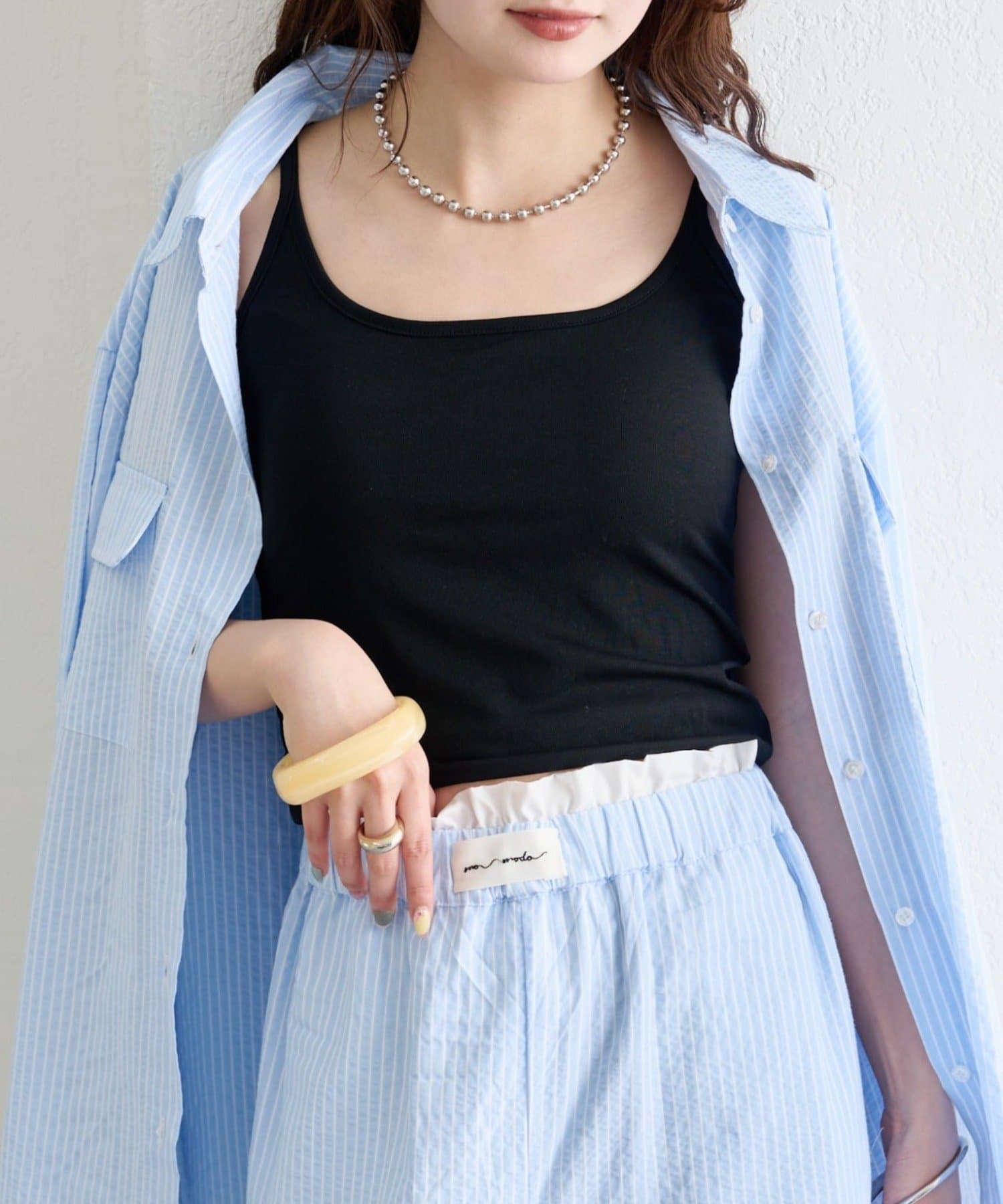 mystic(ミスティック) 《WEB限定》パット付きレースアップキャミソール