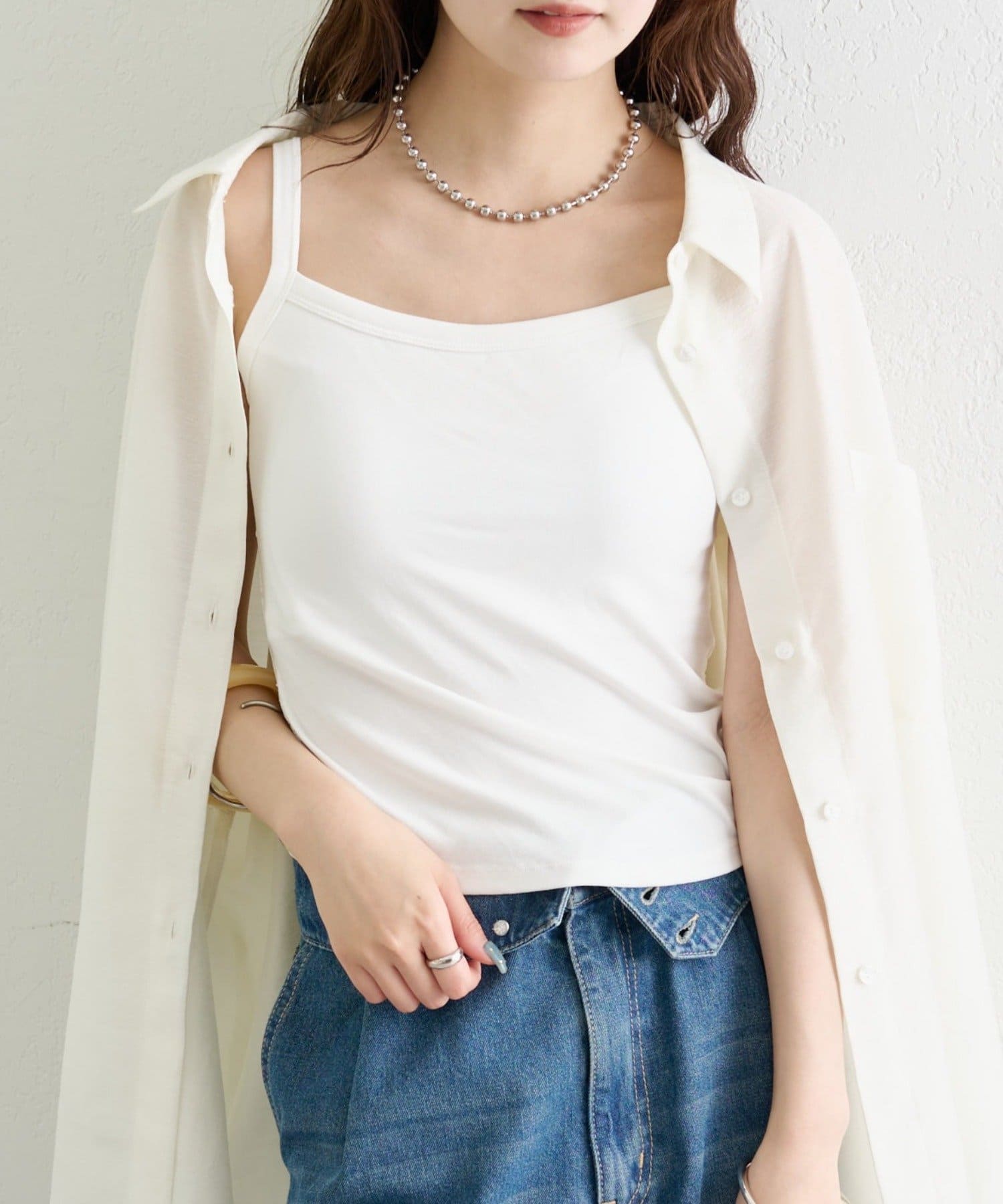 mystic(ミスティック) 《WEB限定》パット付きバックシャンレースキャミソール