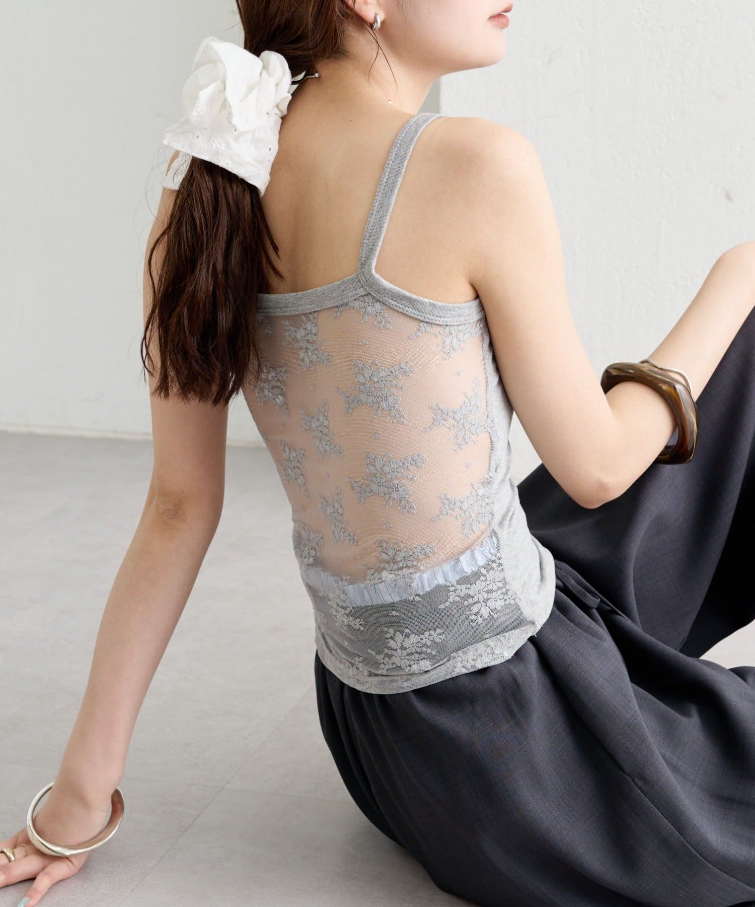 mystic(ミスティック) 《WEB限定》パット付きバックシャンレースキャミソール