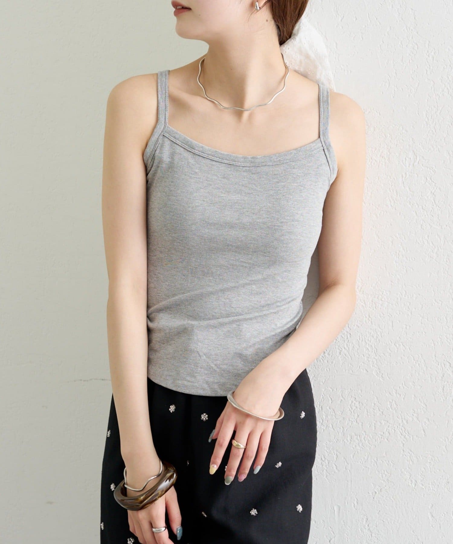 mystic(ミスティック) 《WEB限定》パット付きバックシャンレースキャミソール