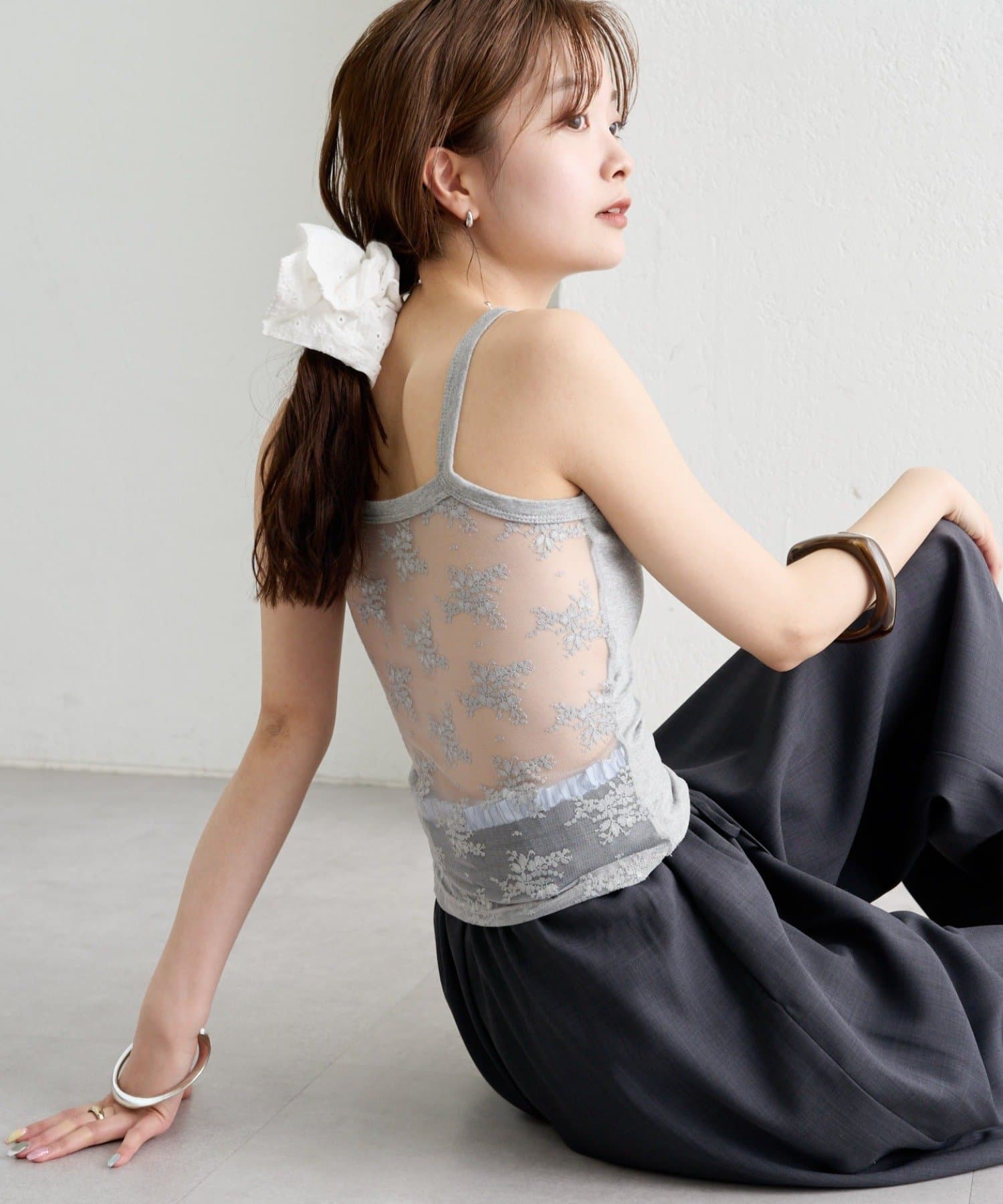 mystic(ミスティック) 《WEB限定》パット付きバックシャンレースキャミソール