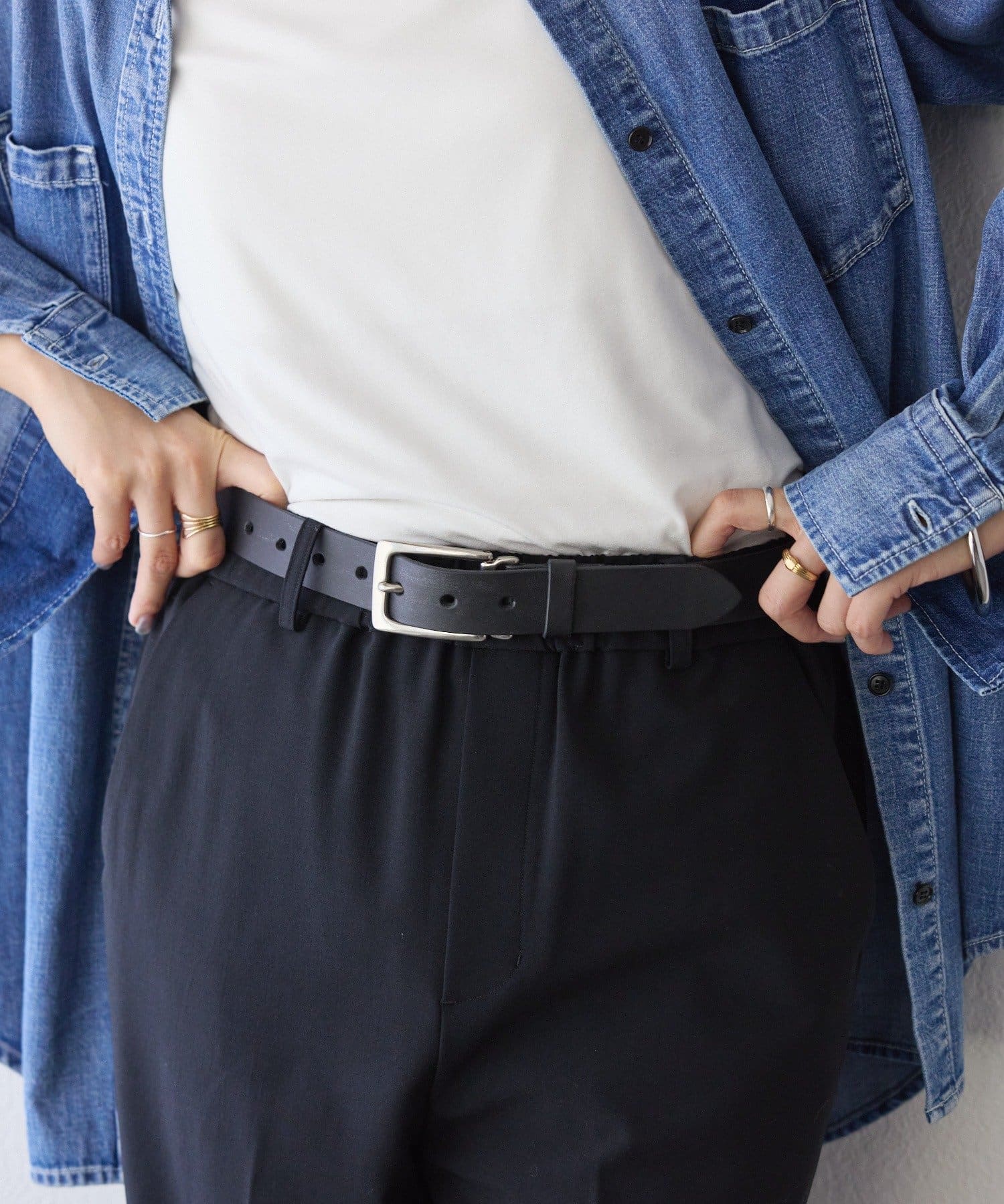 OUTLET(アウトレット) 【RIVE DROITE】【A・MONN(アモン)】ムーブバックルレザーベルト