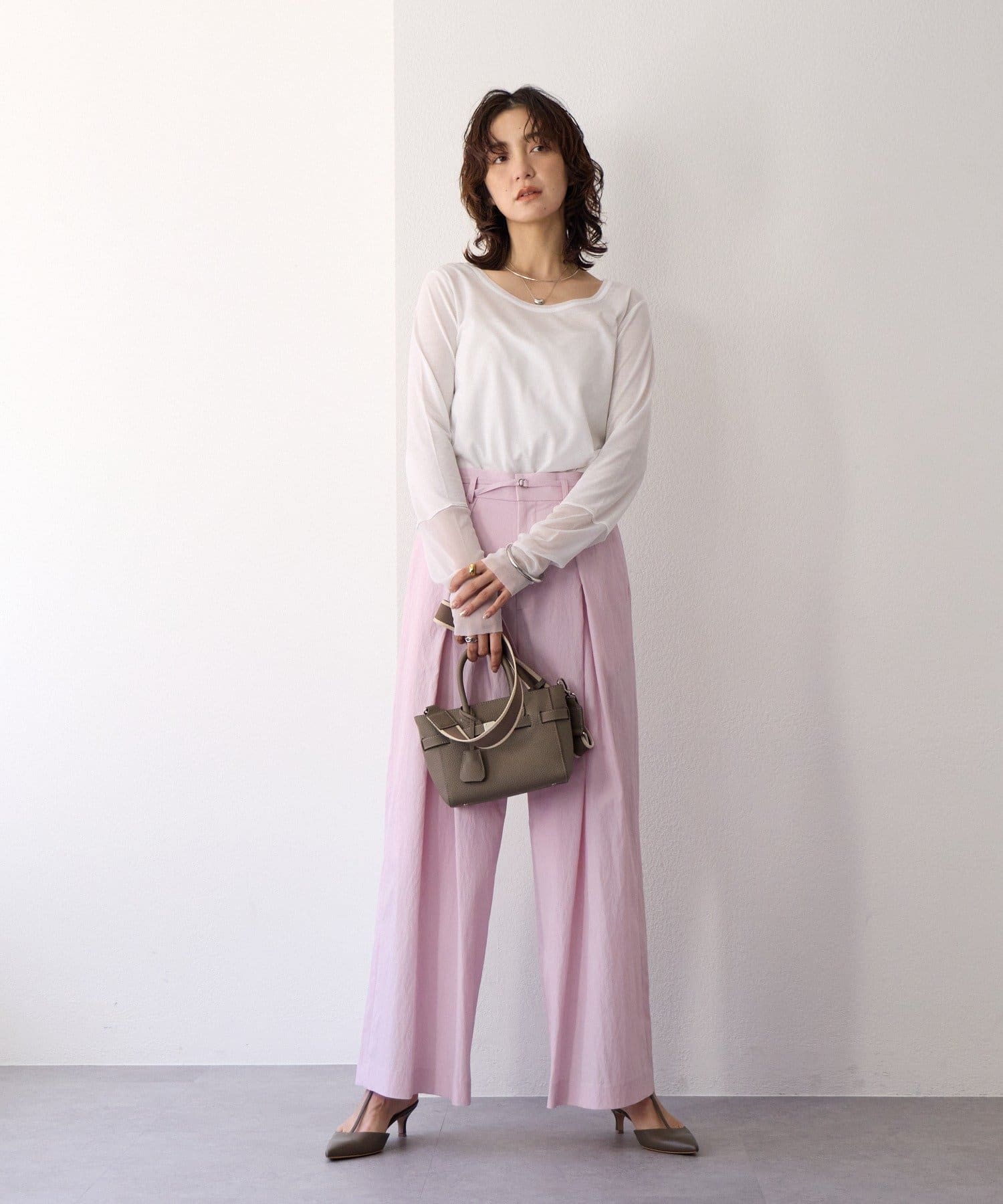 OUTLET(アウトレット) 【RIVE DROITE】クロスタックワイドパンツ