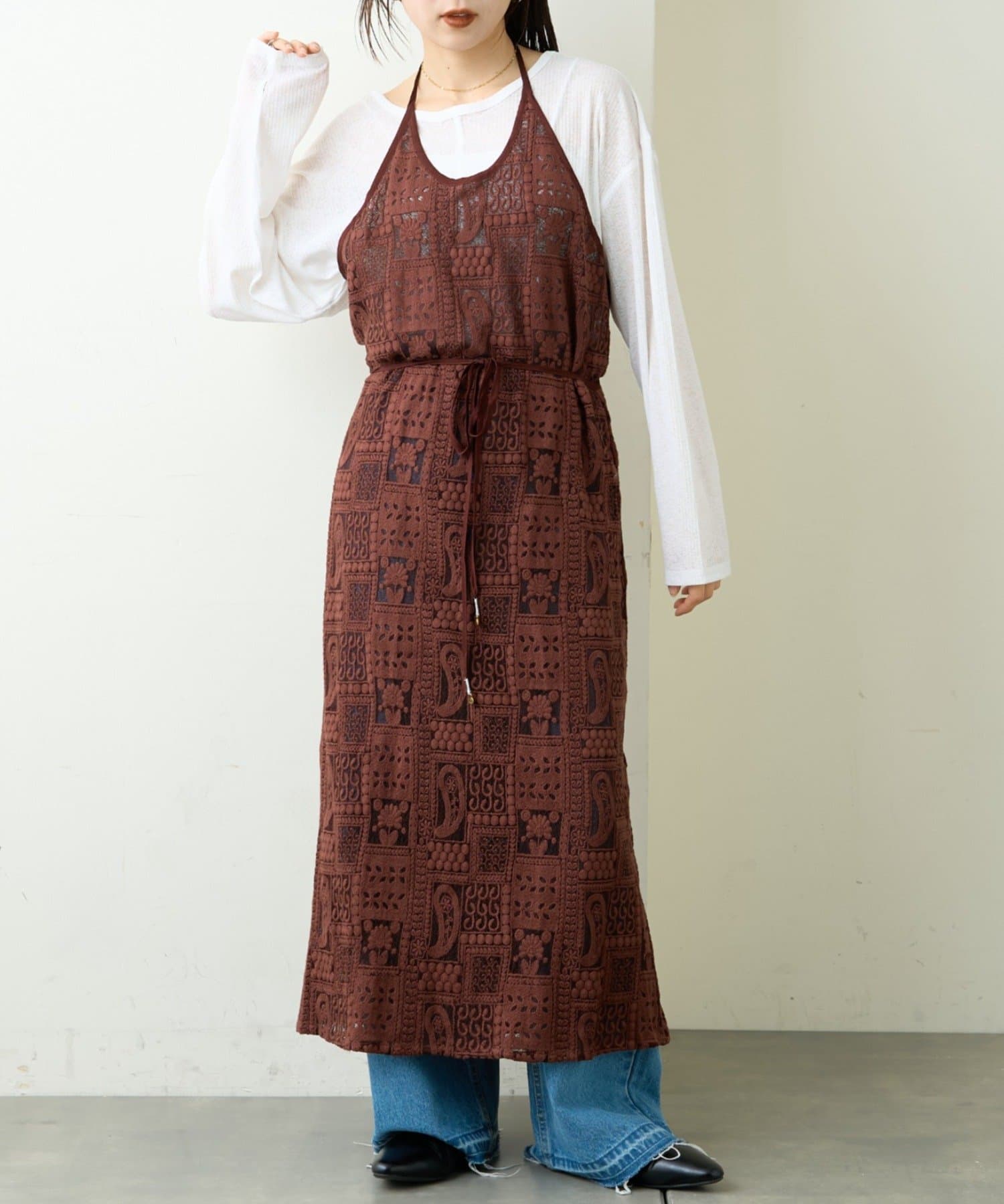 OUTLET(アウトレット) 【CIAOPANIC TYPY】レースエプロンワンピース