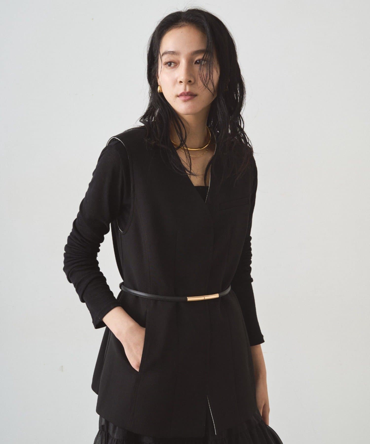 OUTLET(アウトレット) 【Loungedress】ボンディングジレ