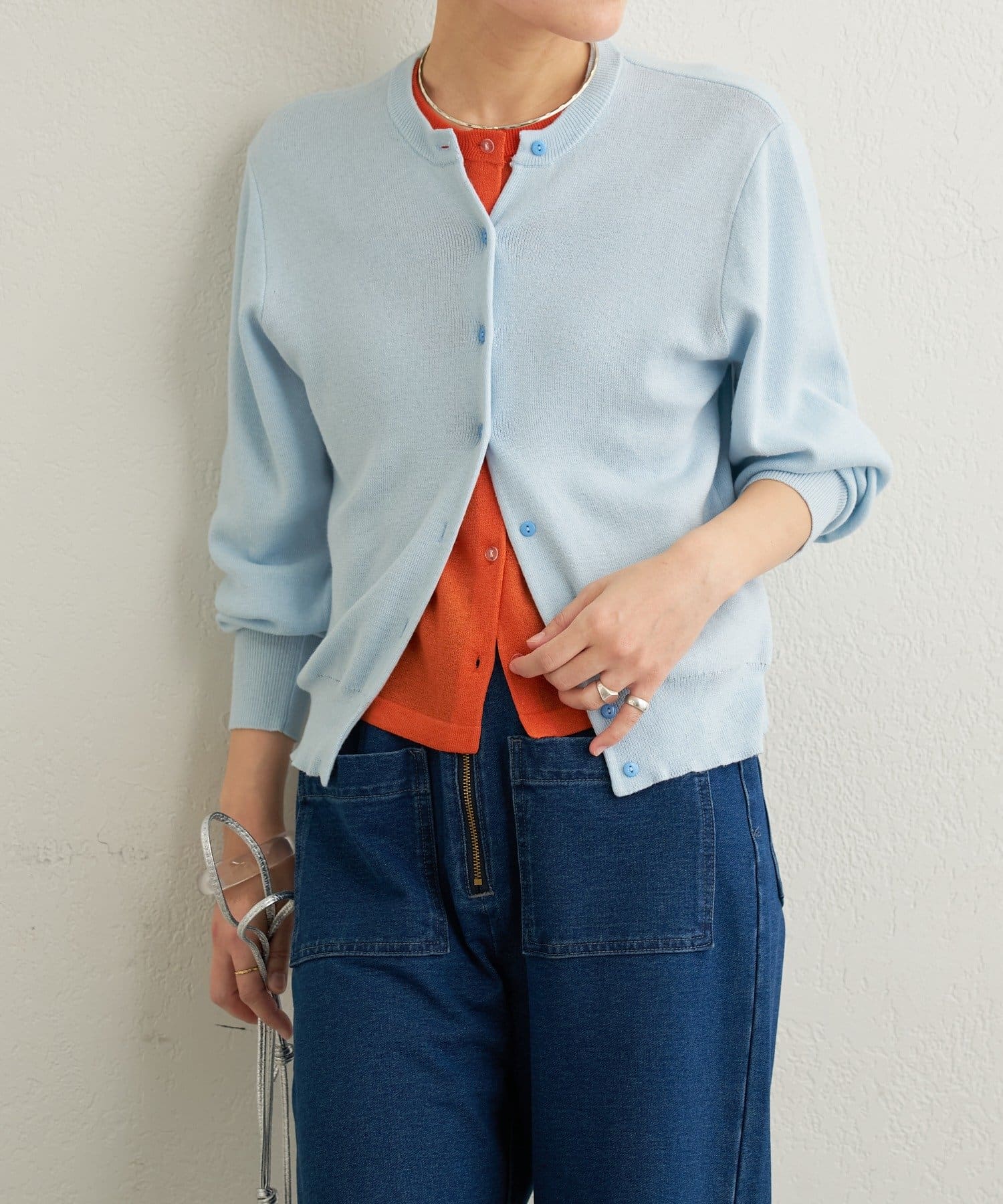 OUTLET(アウトレット) 【Omekashi】レイヤードニットカーディガン