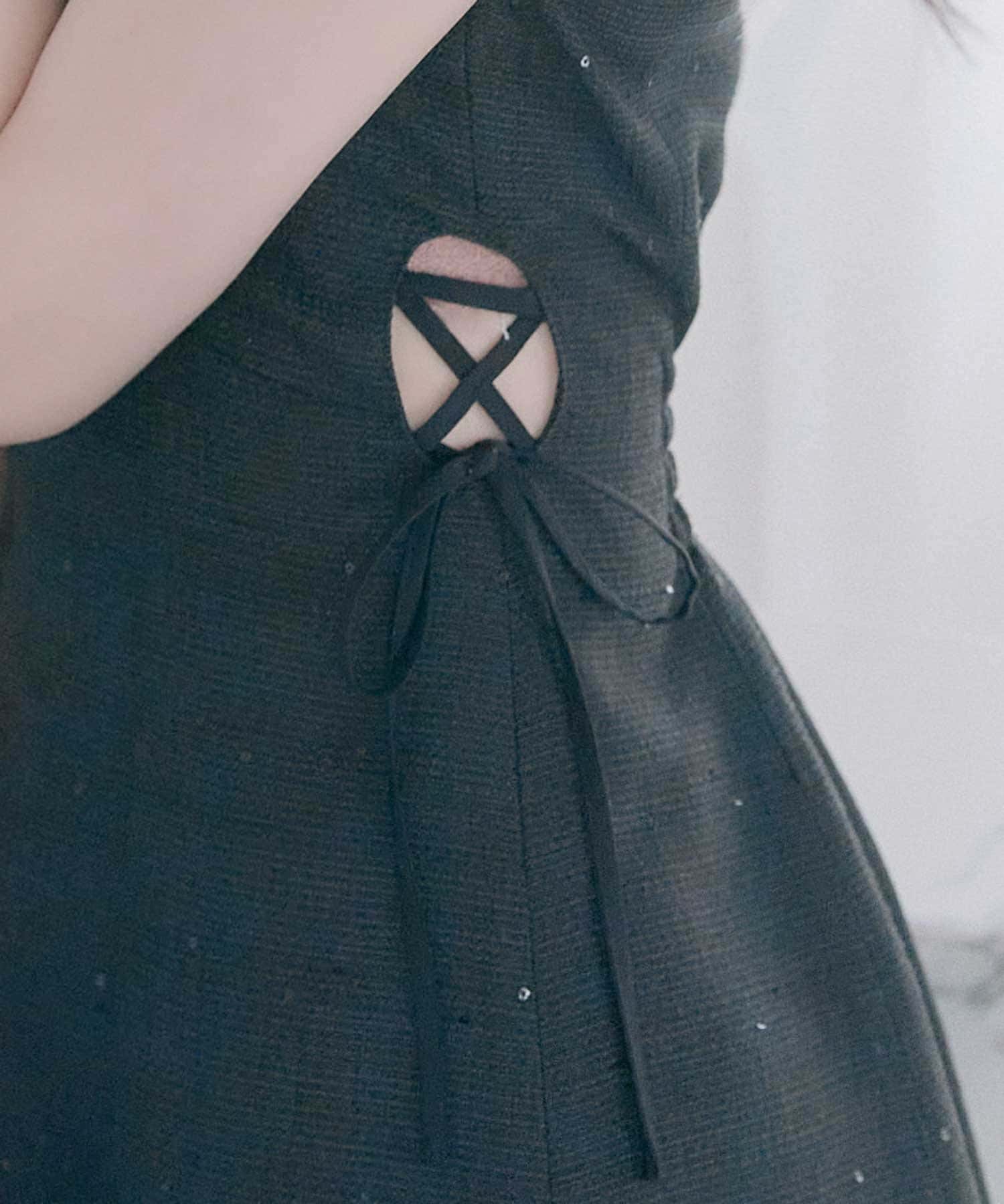 Belle Charme(ベルシャルム) Twinkle Fur Sleeves Onepiece