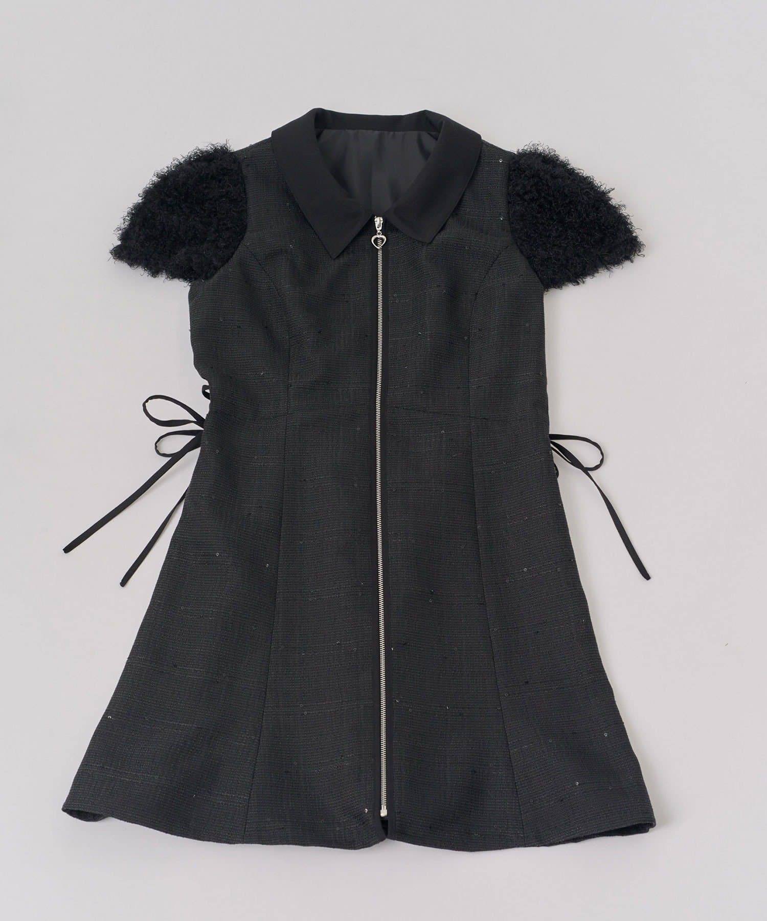 Belle Charme(ベルシャルム) Twinkle Fur Sleeves Onepiece