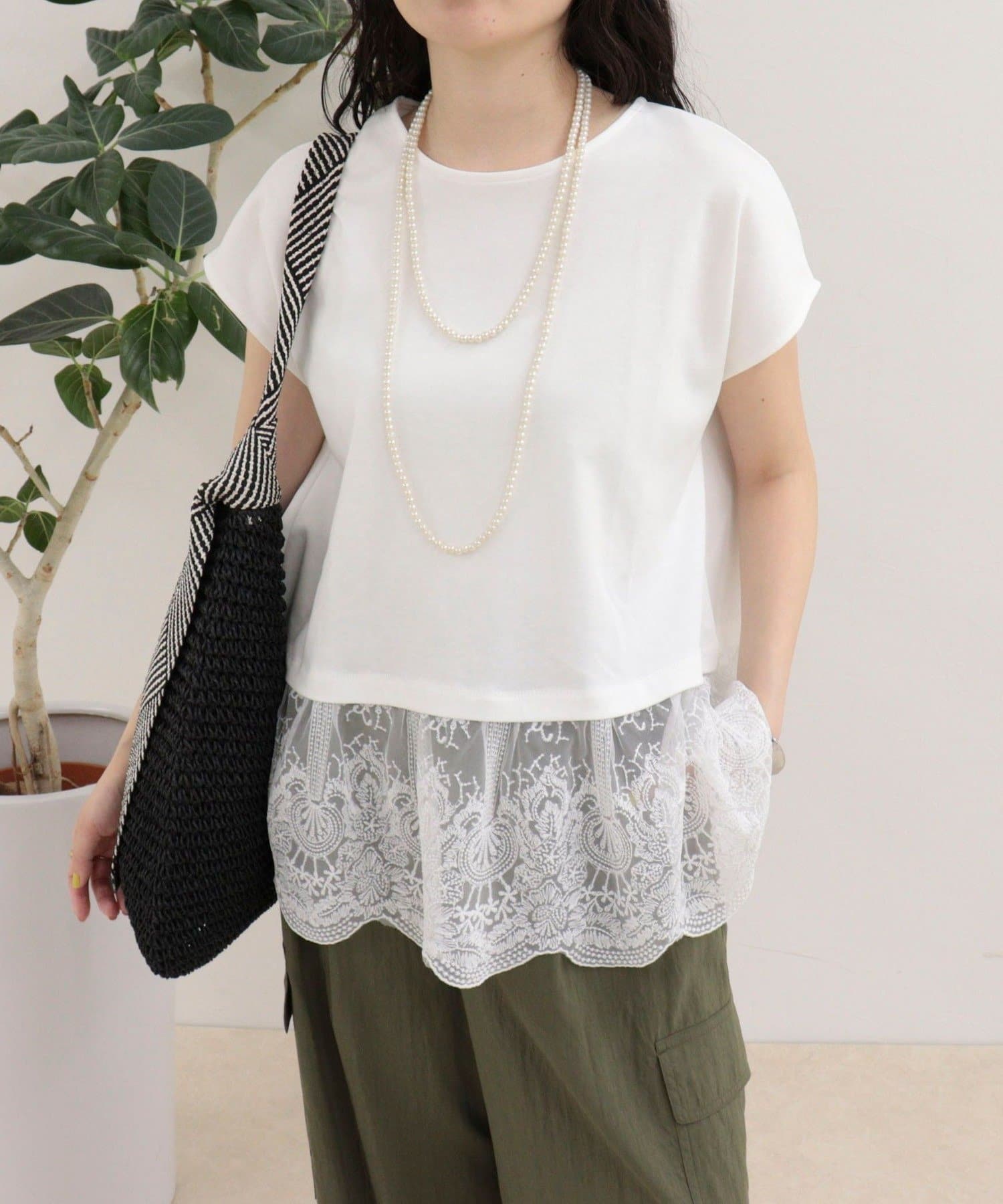 FREDY & GLOSTER(フレディ アンド グロスター) レースドッキングフレンチプルオーバーカットソー