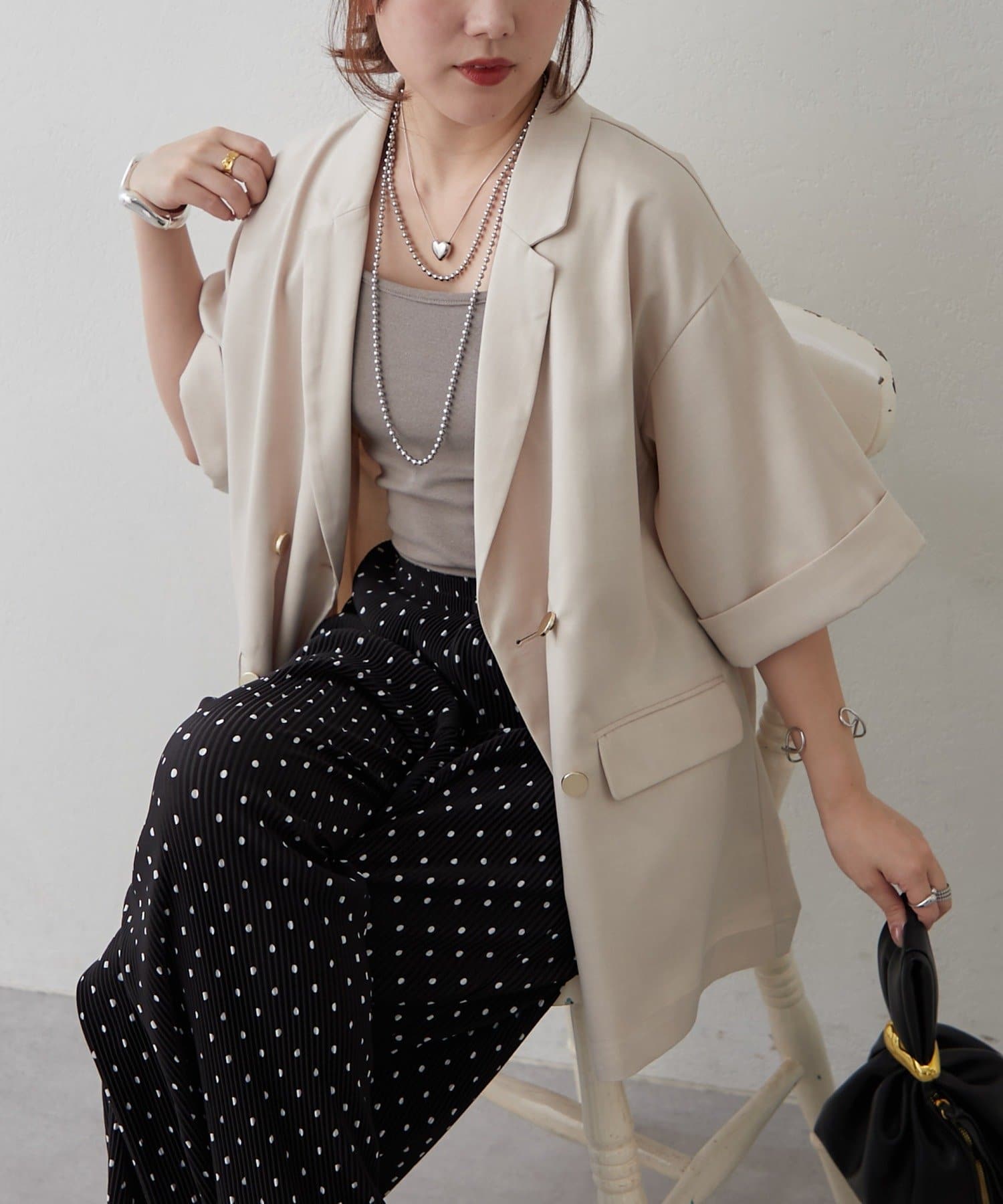 Remind me and forever(リマインドミーアンドフォーエバー) 【スカーフSET！】ハーフスリーブテーラージャケット