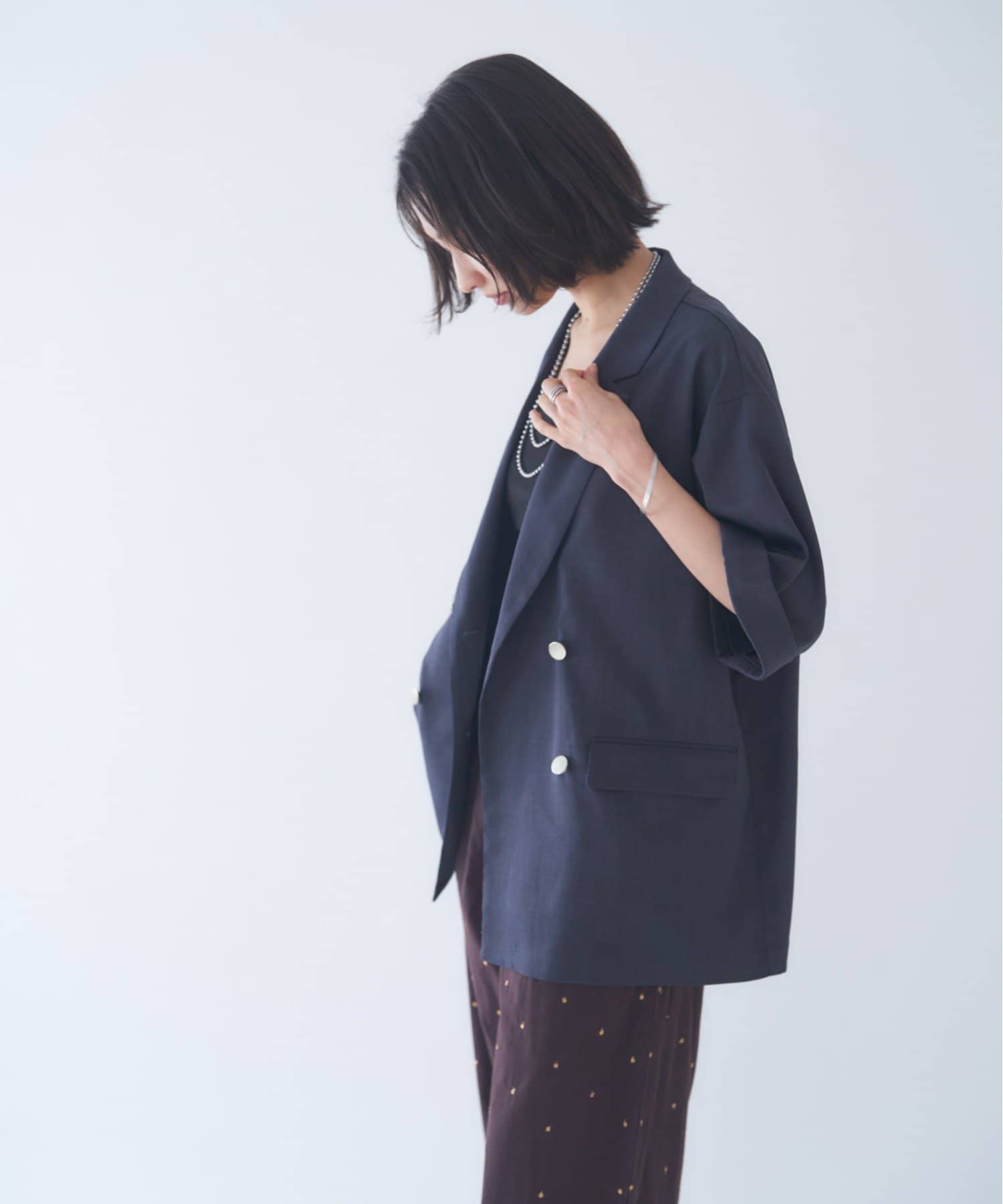 Remind me and forever(リマインドミーアンドフォーエバー) 【スカーフがsetになってる】ハーフスリーブテーラージャケット