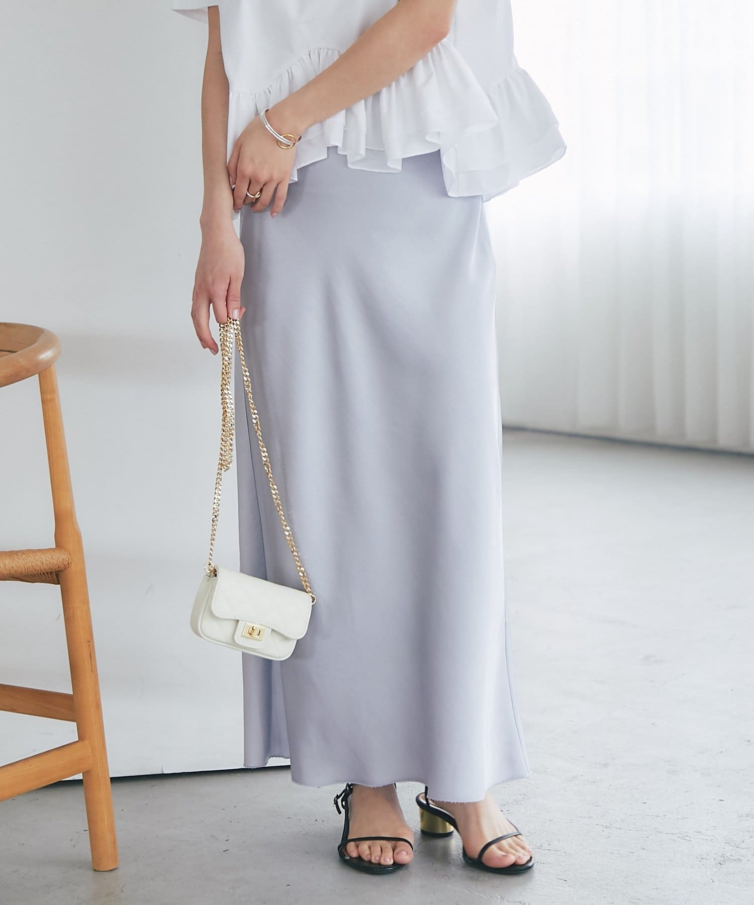 La boutique BonBon(ラブティックボンボン) サテンナロースカート