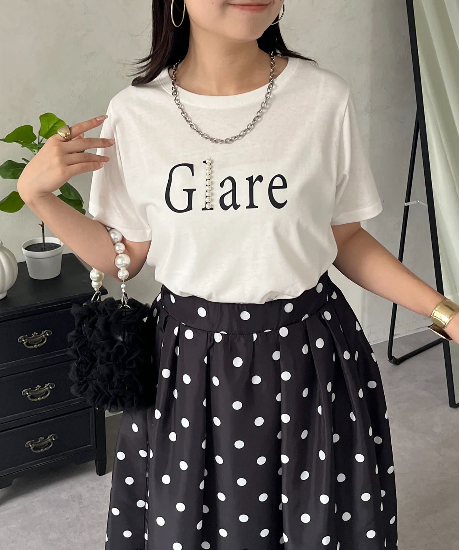 prose verse(プロズヴェール) 【汗染み防止】パールロゴTシャツ