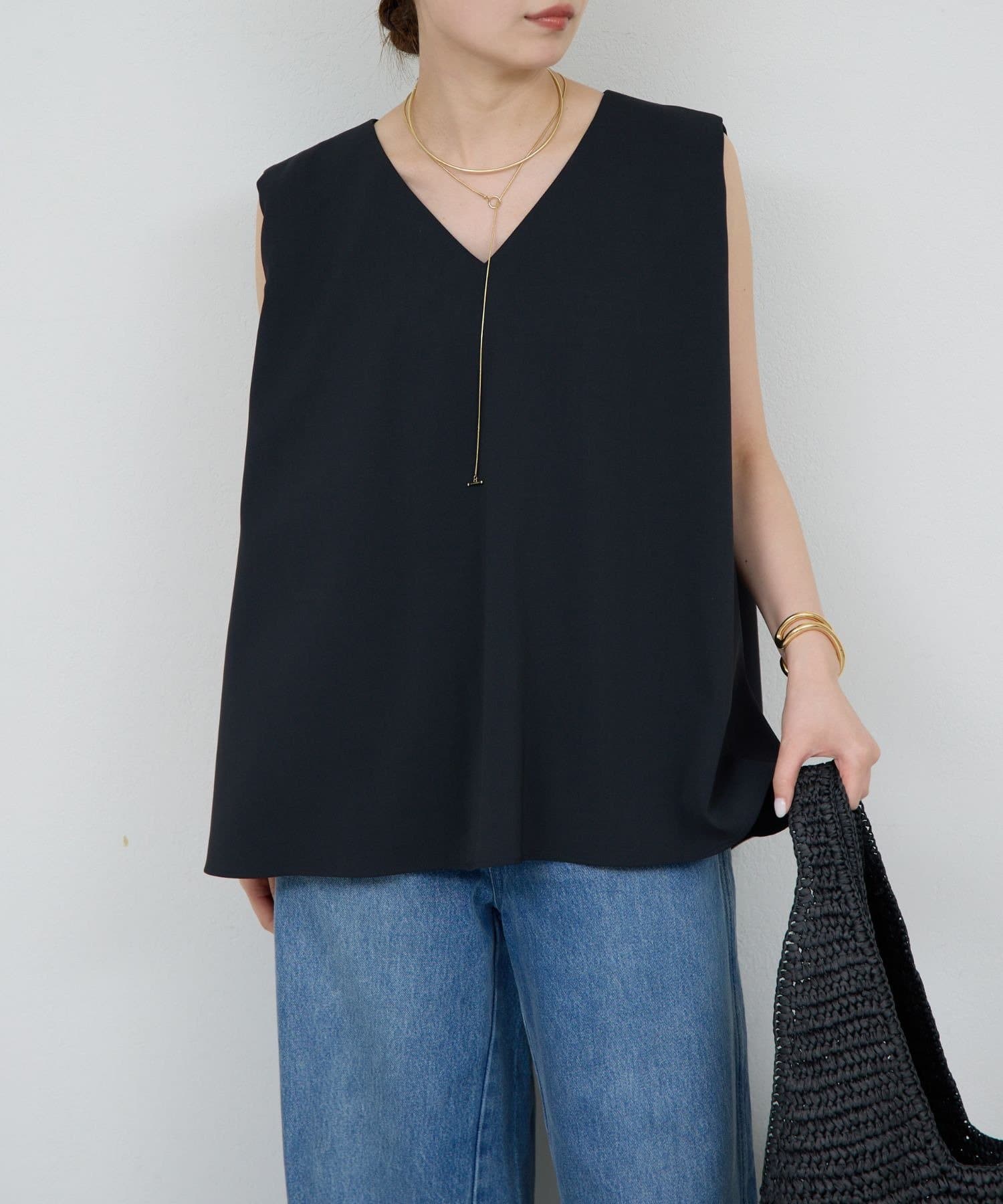 GALLARDAGALANTE(ガリャルダガランテ) 【4/29(水)10:30 予約開始】【体型カバー】ショルダータックノースリーブブラウス