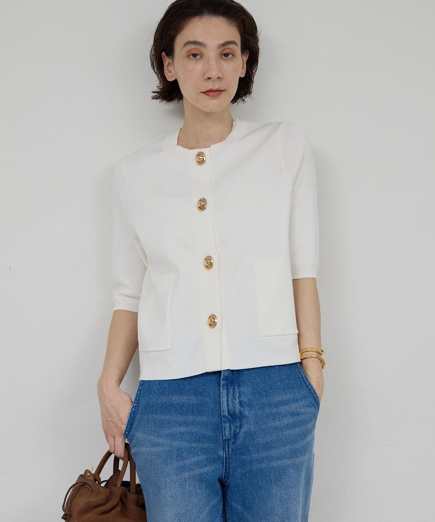 GALLARDAGALANTE(ガリャルダガランテ) オーバルボタンカーディガン