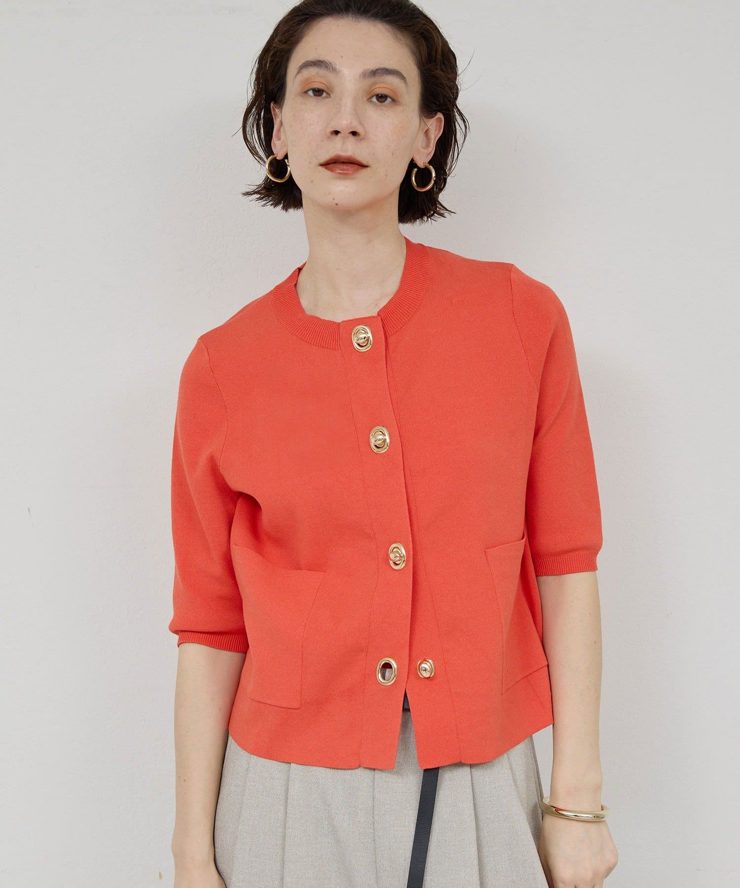 GALLARDAGALANTE(ガリャルダガランテ) オーバルボタンカーディガン