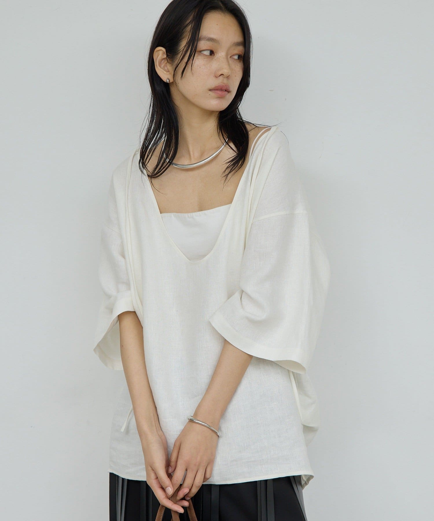 GALLARDAGALANTE(ガリャルダガランテ) リネンディープネックプルオーバー