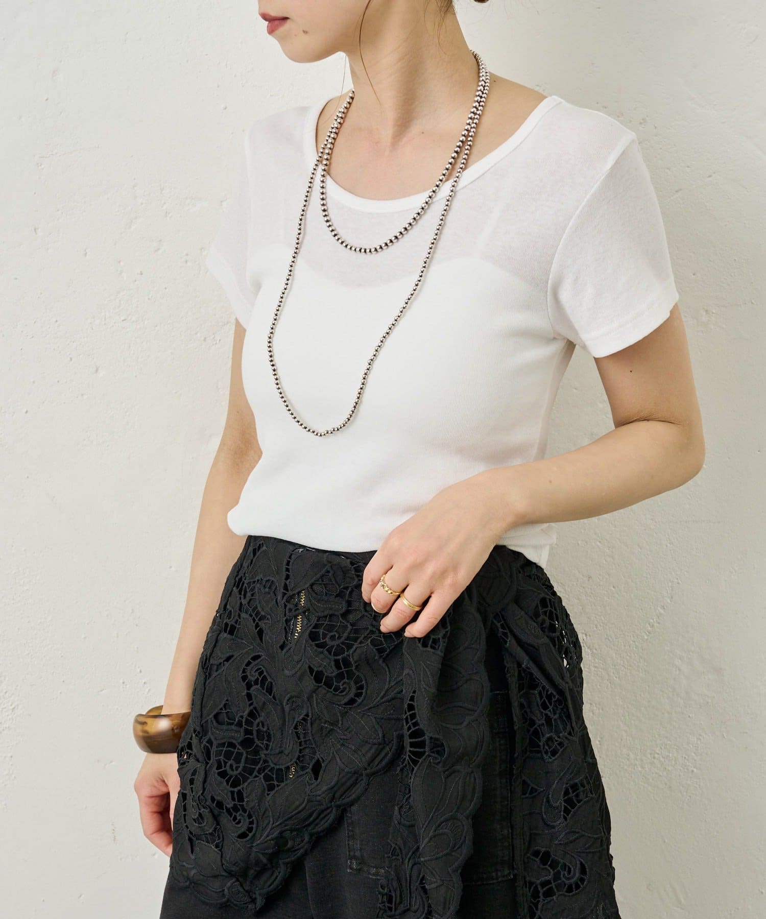 Omekashi(オメカシ) スパンテレコ半袖Tシャツ