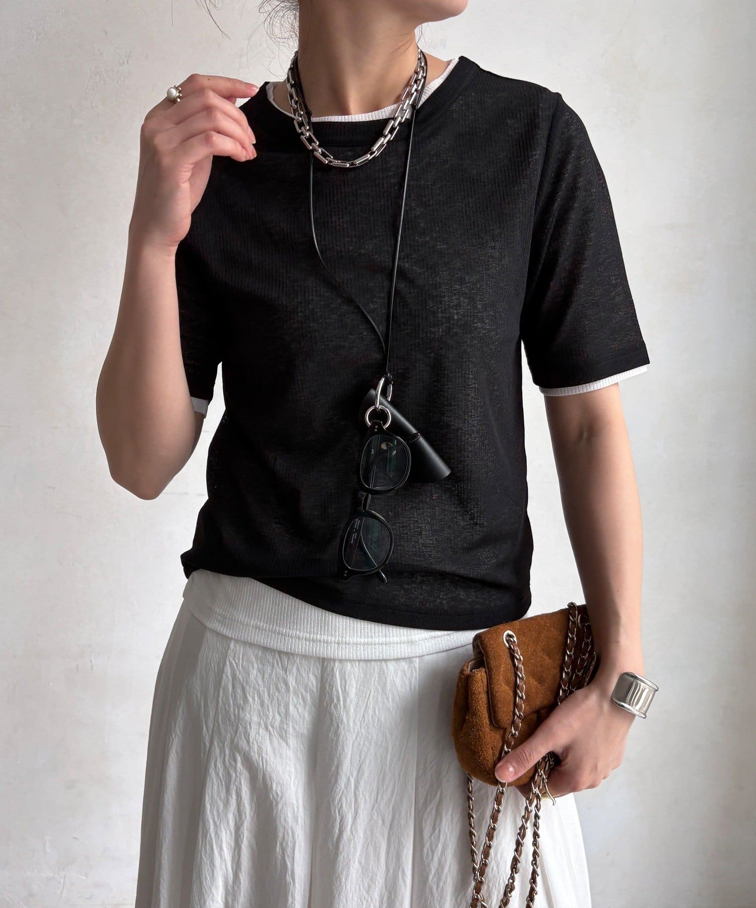 DOUDOU(ドゥドゥ) 【WEB限定】2枚setシアーテレコTEE