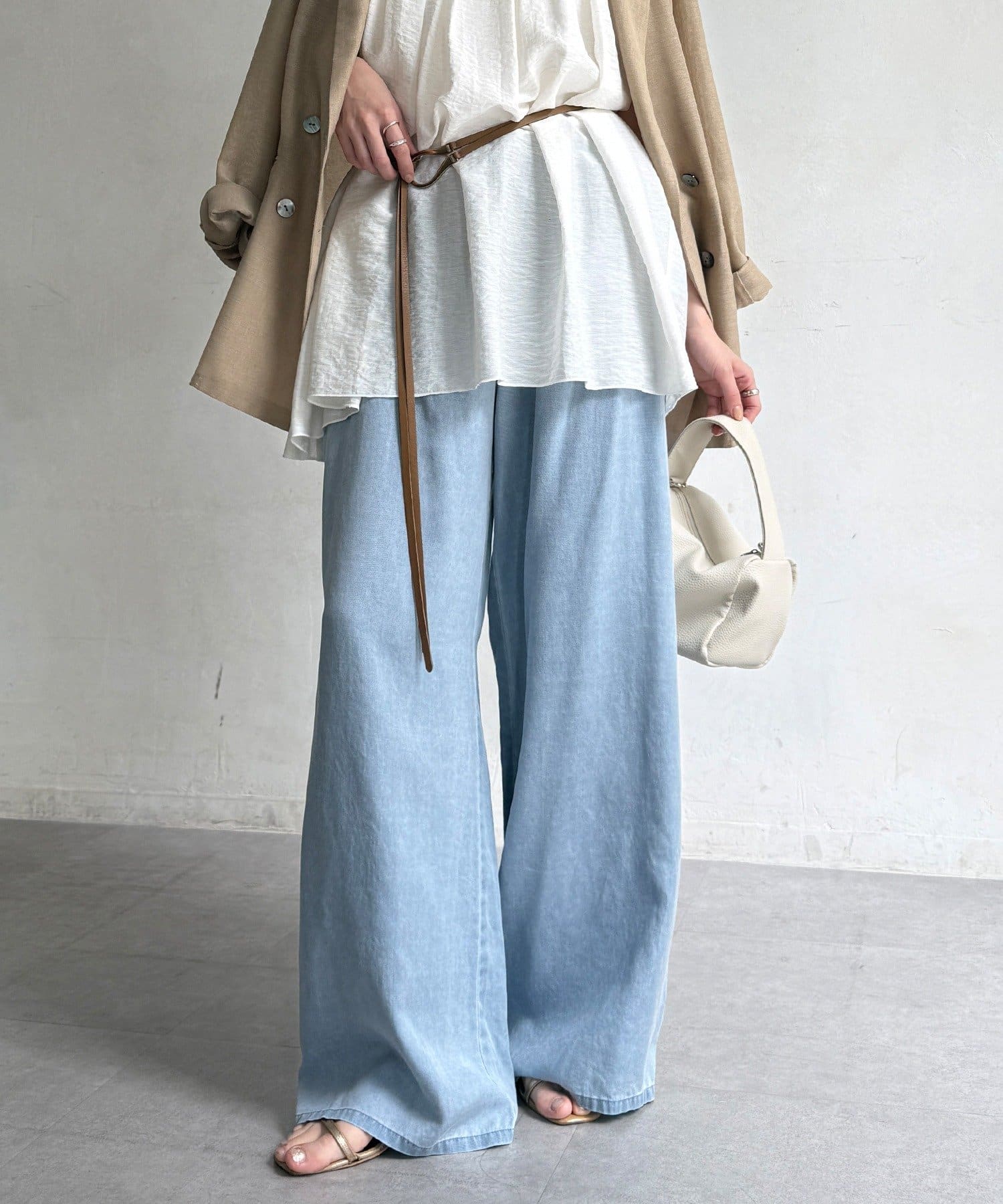 DOUDOU(ドゥドゥ) セルロースバイヤスイージーパンツ