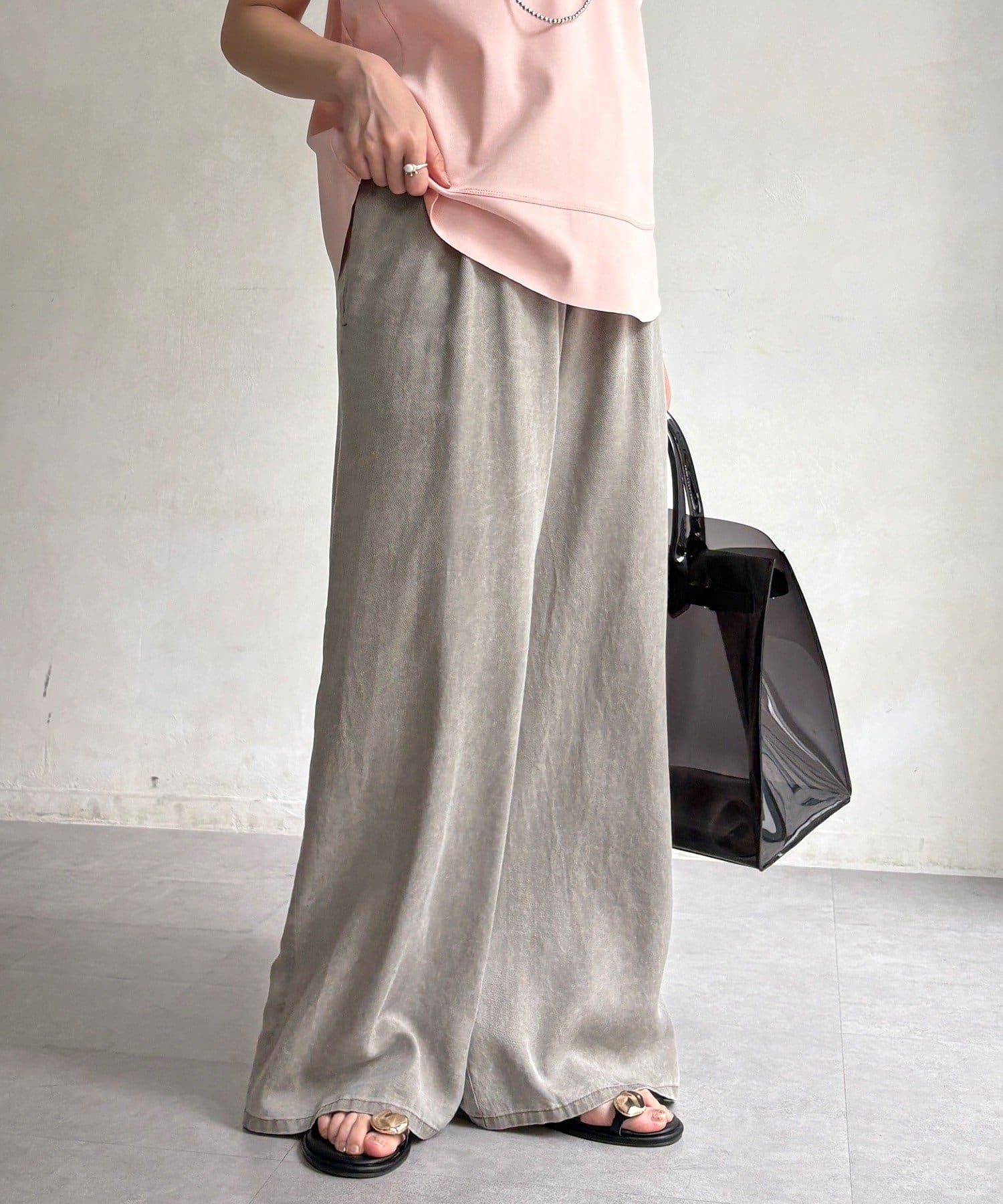 DOUDOU(ドゥドゥ) セルロースバイヤスイージーパンツ