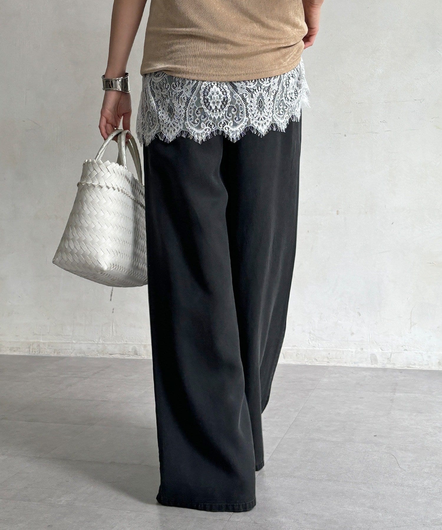 DOUDOU(ドゥドゥ) セルロースバイヤスイージーパンツ