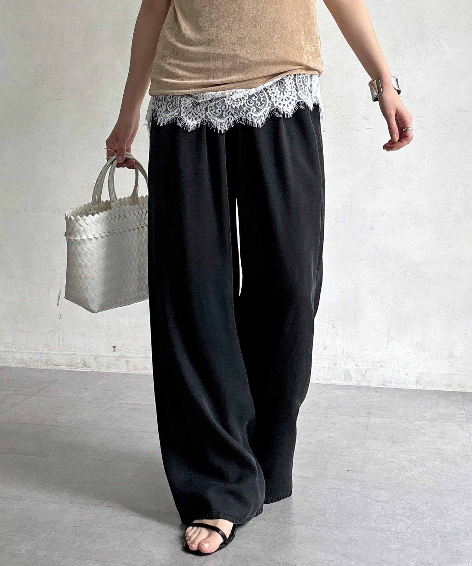 DOUDOU(ドゥドゥ) セルロースバイヤスイージーパンツ