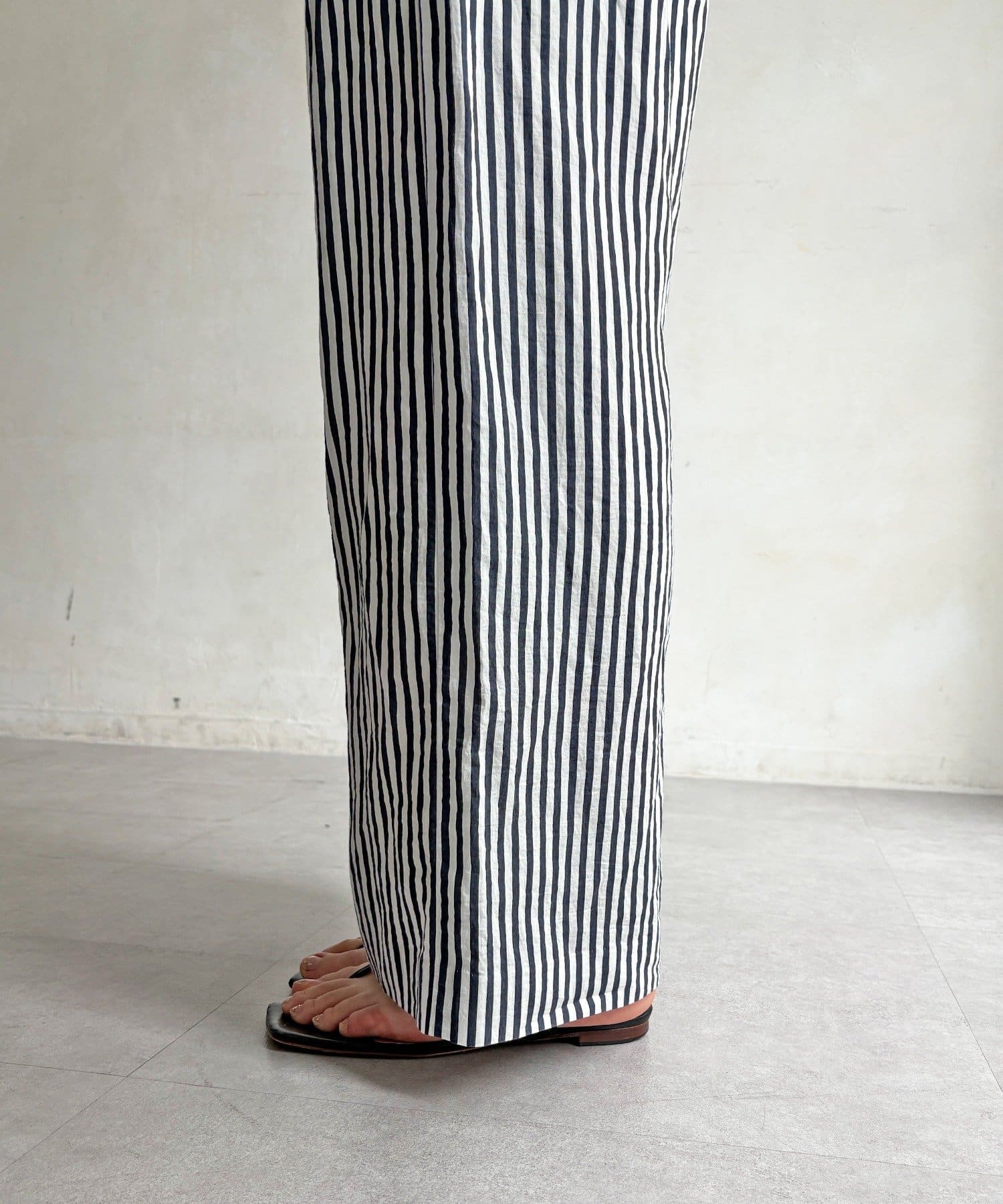 DOUDOU(ドゥドゥ) ウォッシャブルストライプパンツ