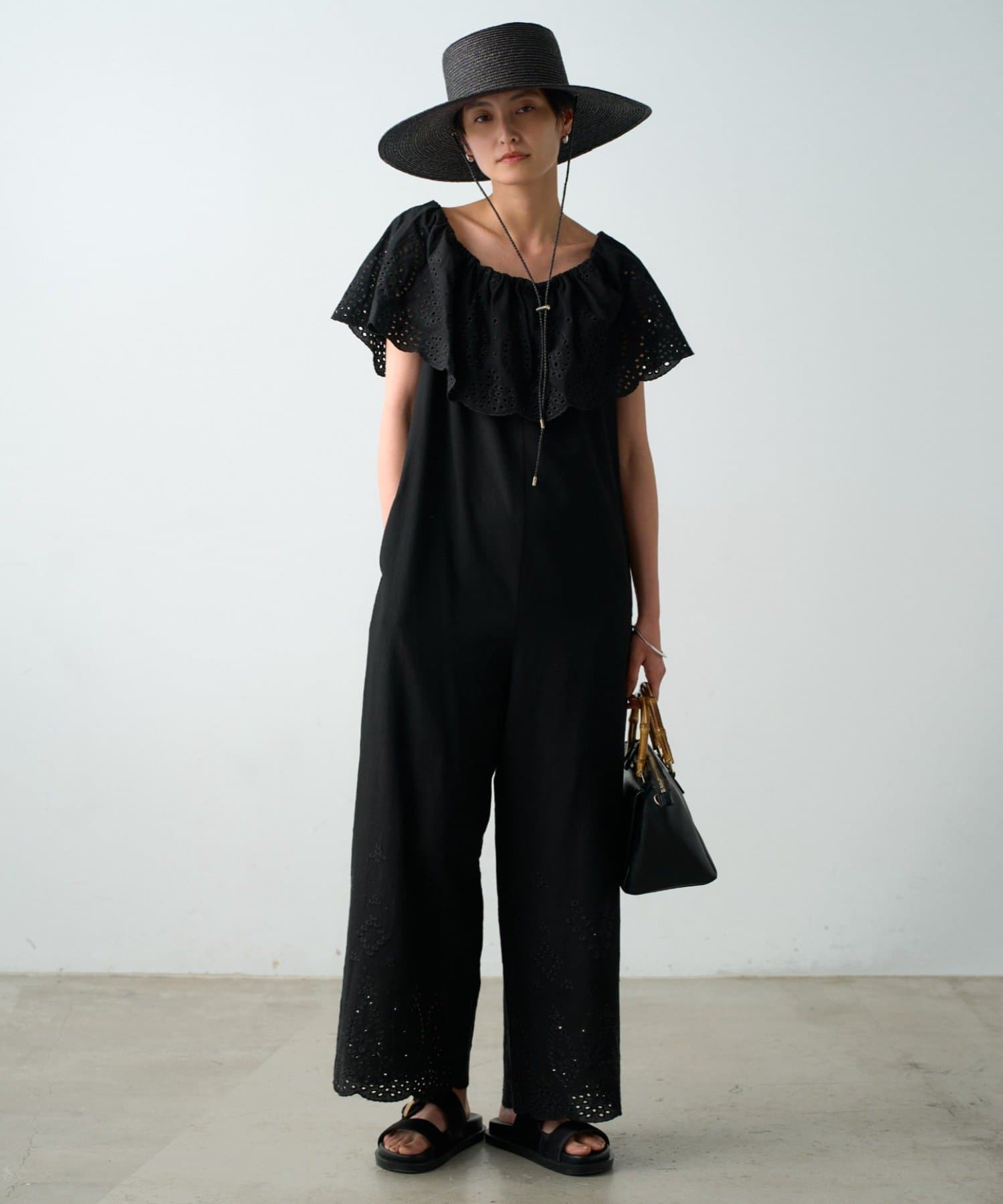 LOUNGEDRESS(ラウンジドレス) コットンレースオールインワン