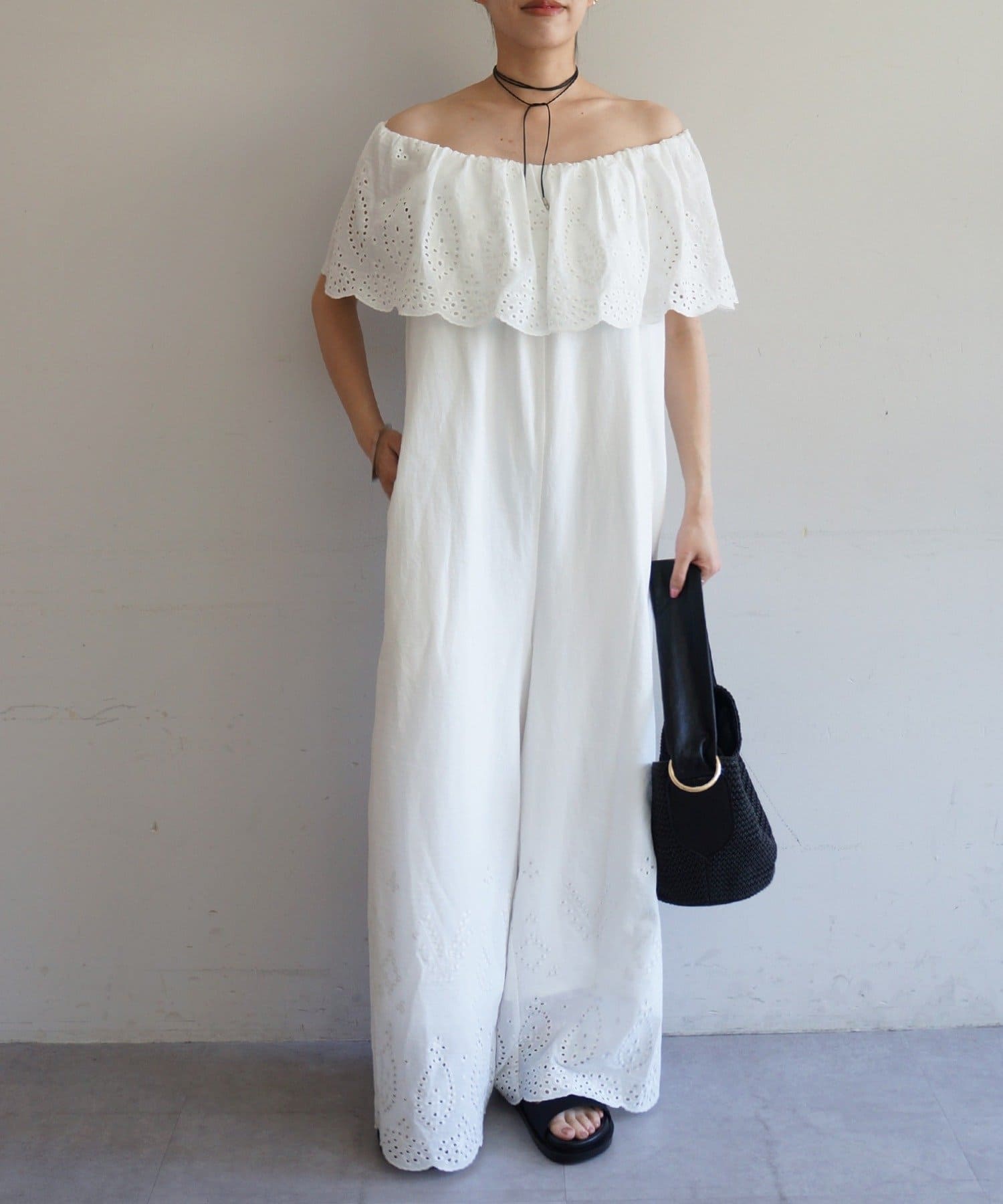 LOUNGEDRESS(ラウンジドレス) コットンレースオールインワン