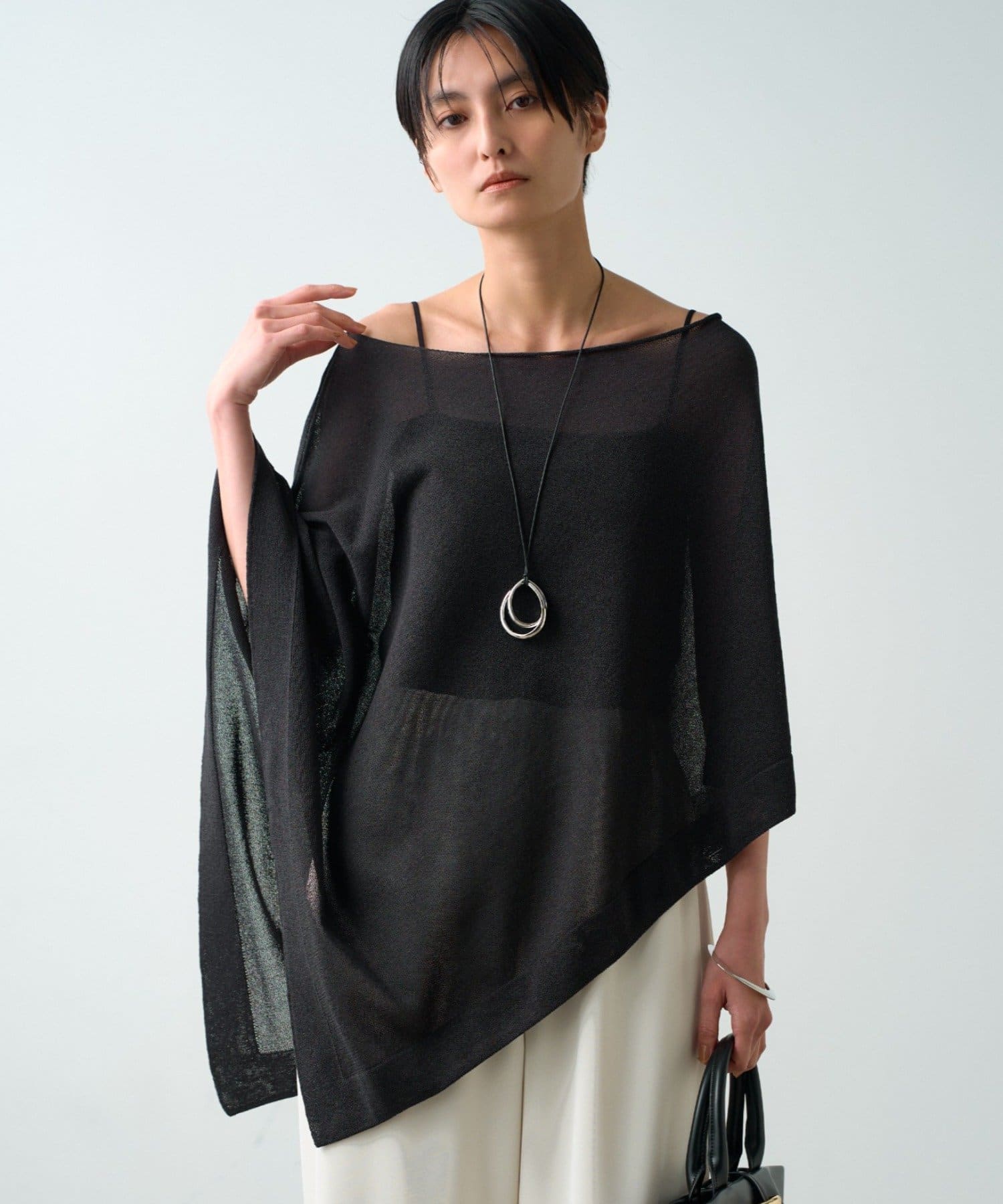 LOUNGEDRESS(ラウンジドレス) 【JAPAN MADE】アシメニットポンチョ