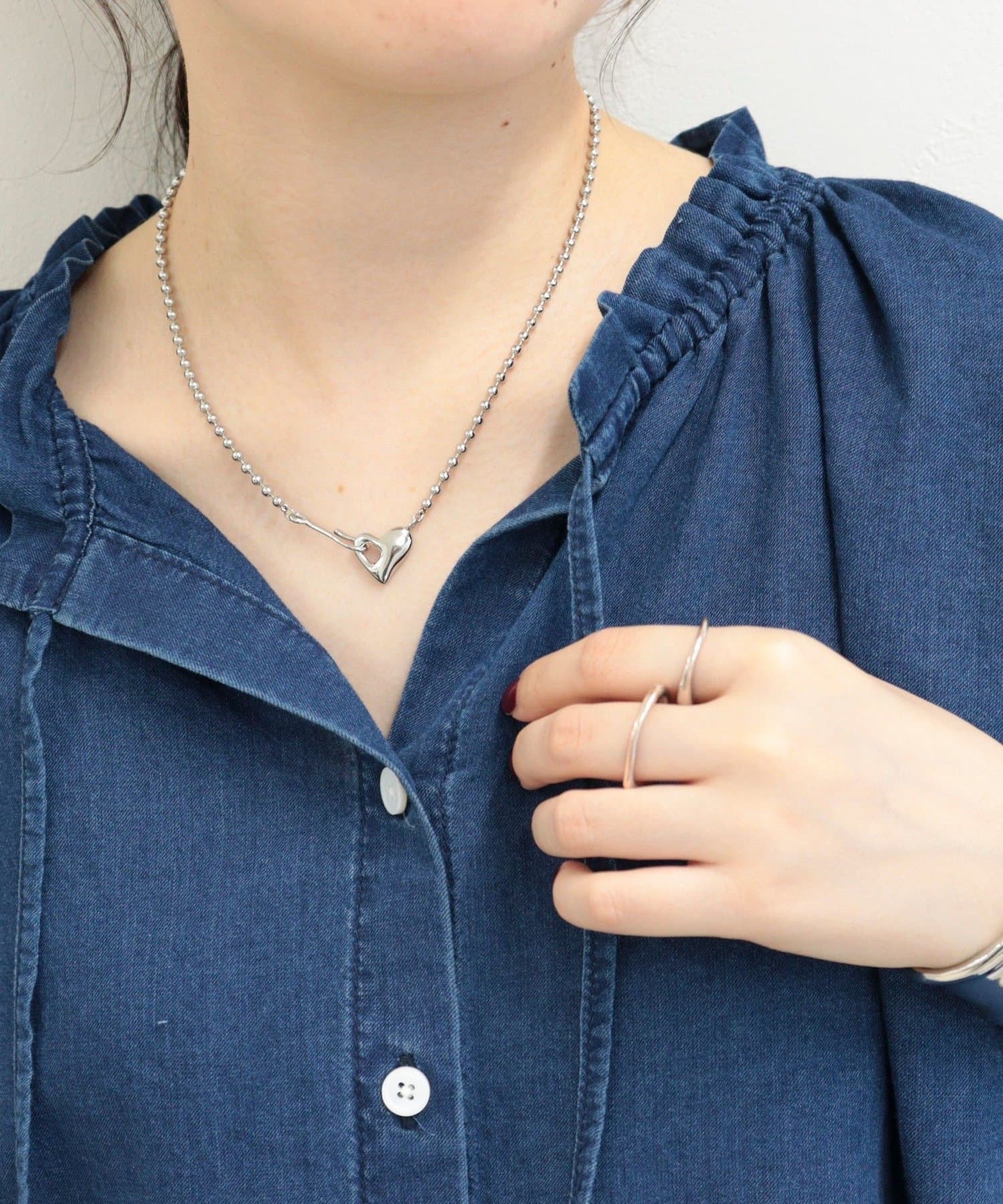 FREDY & GLOSTER(フレディ アンド グロスター) ハートフックステンレスネックレス