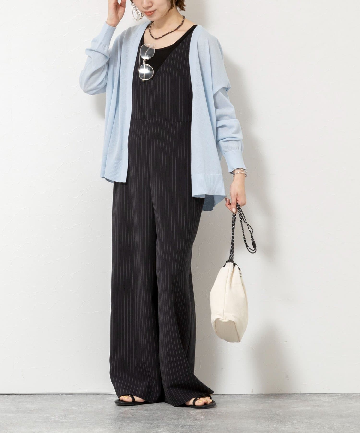 NOLLEY'S(ノーリーズ) ウォッシャブル多機能ツイルサロペットパンツ