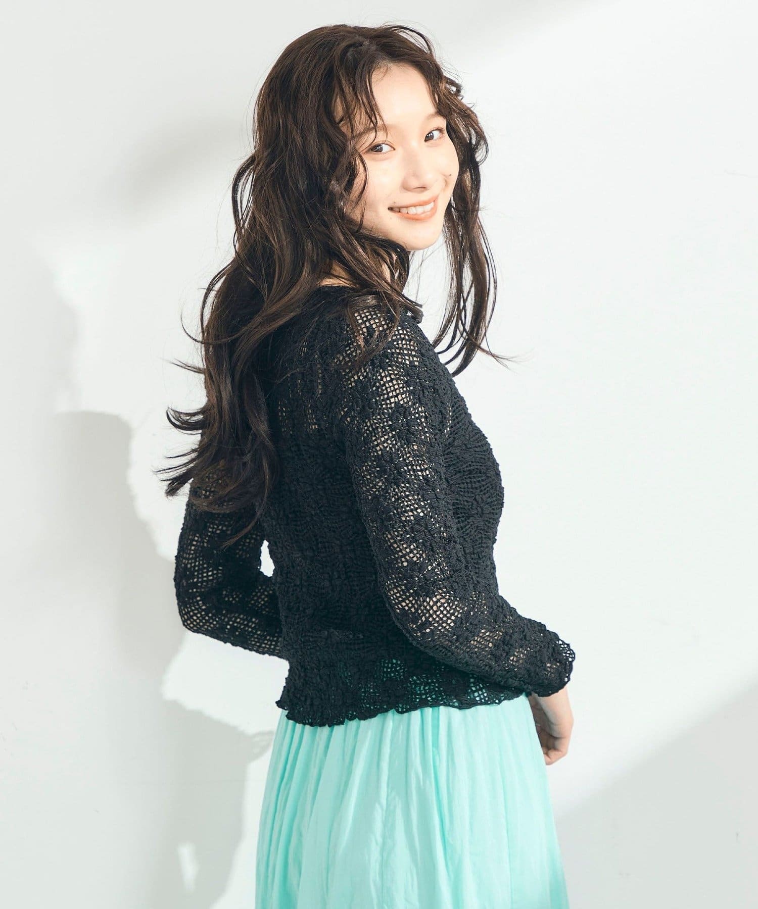 FREDY & GLOSTER(フレディ アンド グロスター) フラワーストレッチレースカーディガン