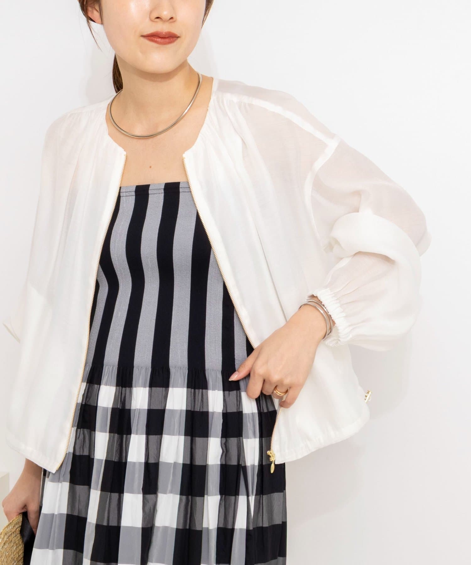 NOLLEY'S(ノーリーズ) ウォッシャブルシアージップアップブルゾン