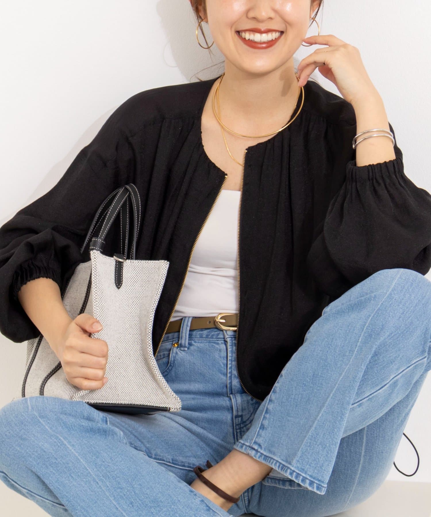 NOLLEY'S(ノーリーズ) ウォッシャブルシアージップアップブルゾン