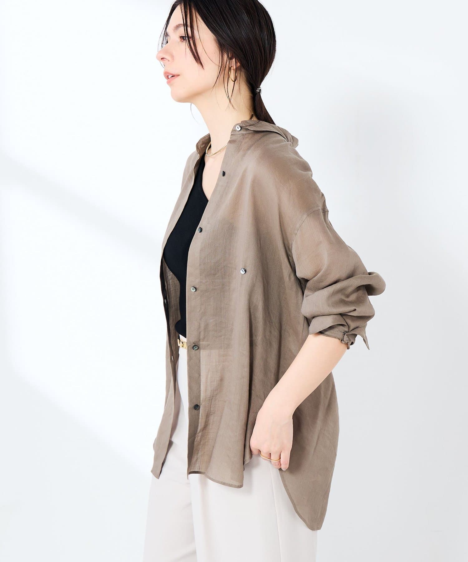 NOLLEY'S(ノーリーズ) ウォッシャブルフィブリルラミーマルチウェイシャツ