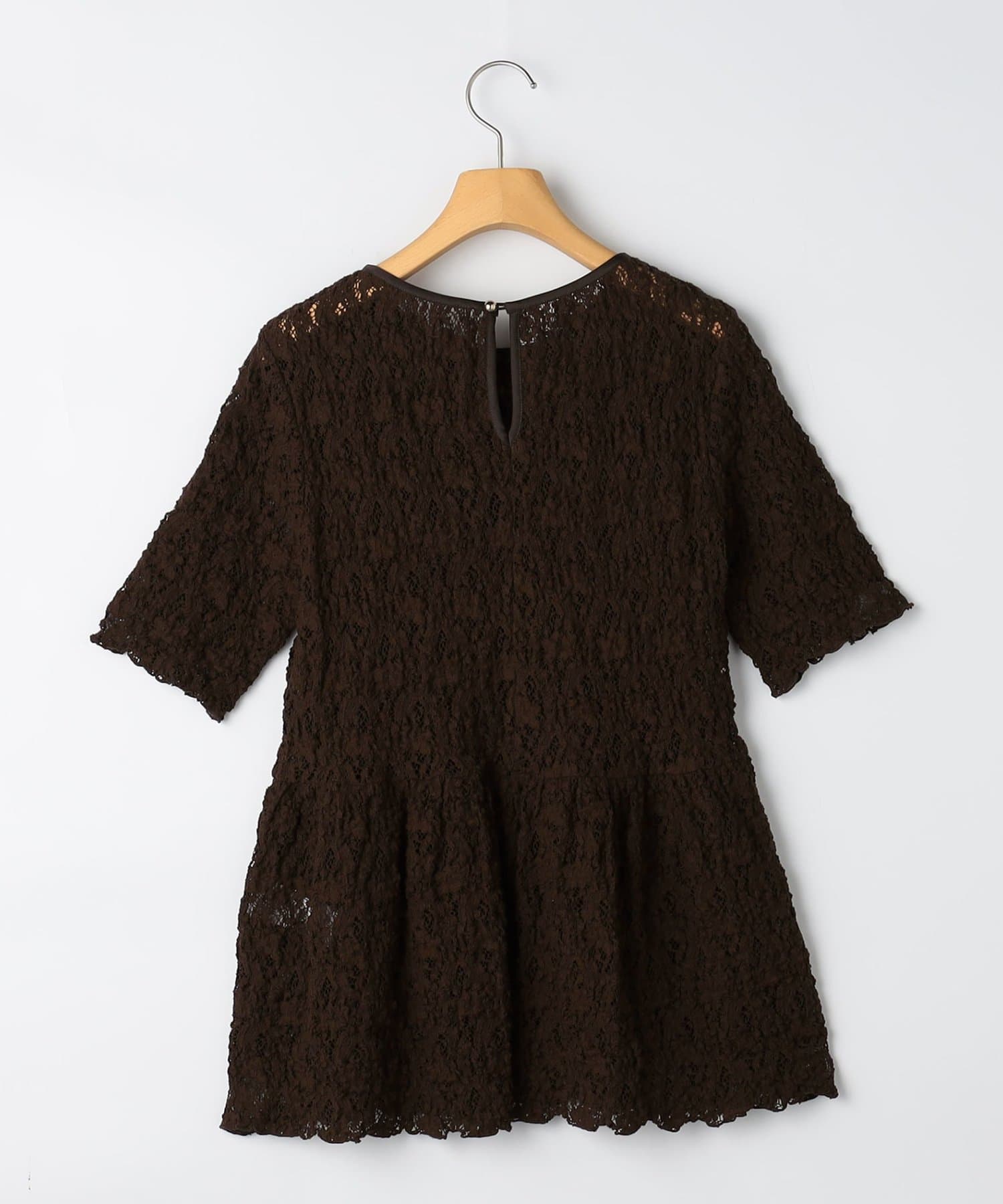 NOLLEY'S(ノーリーズ) ウォッシャブルストレッチレースペプラム半袖プルオーバー