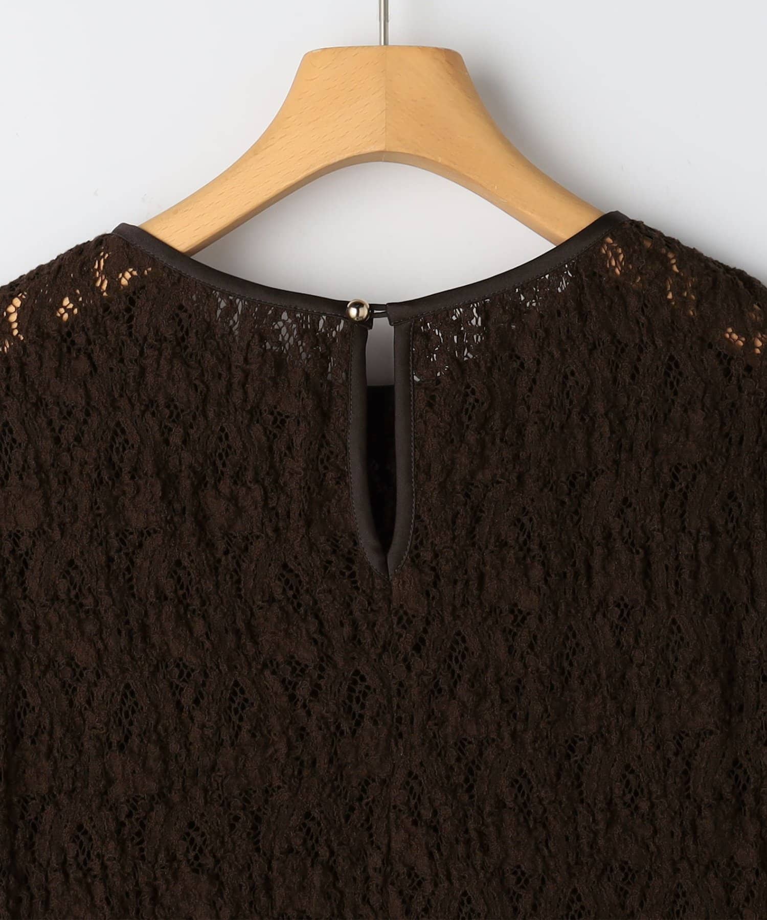 NOLLEY'S(ノーリーズ) ウォッシャブルストレッチレースペプラム半袖プルオーバー