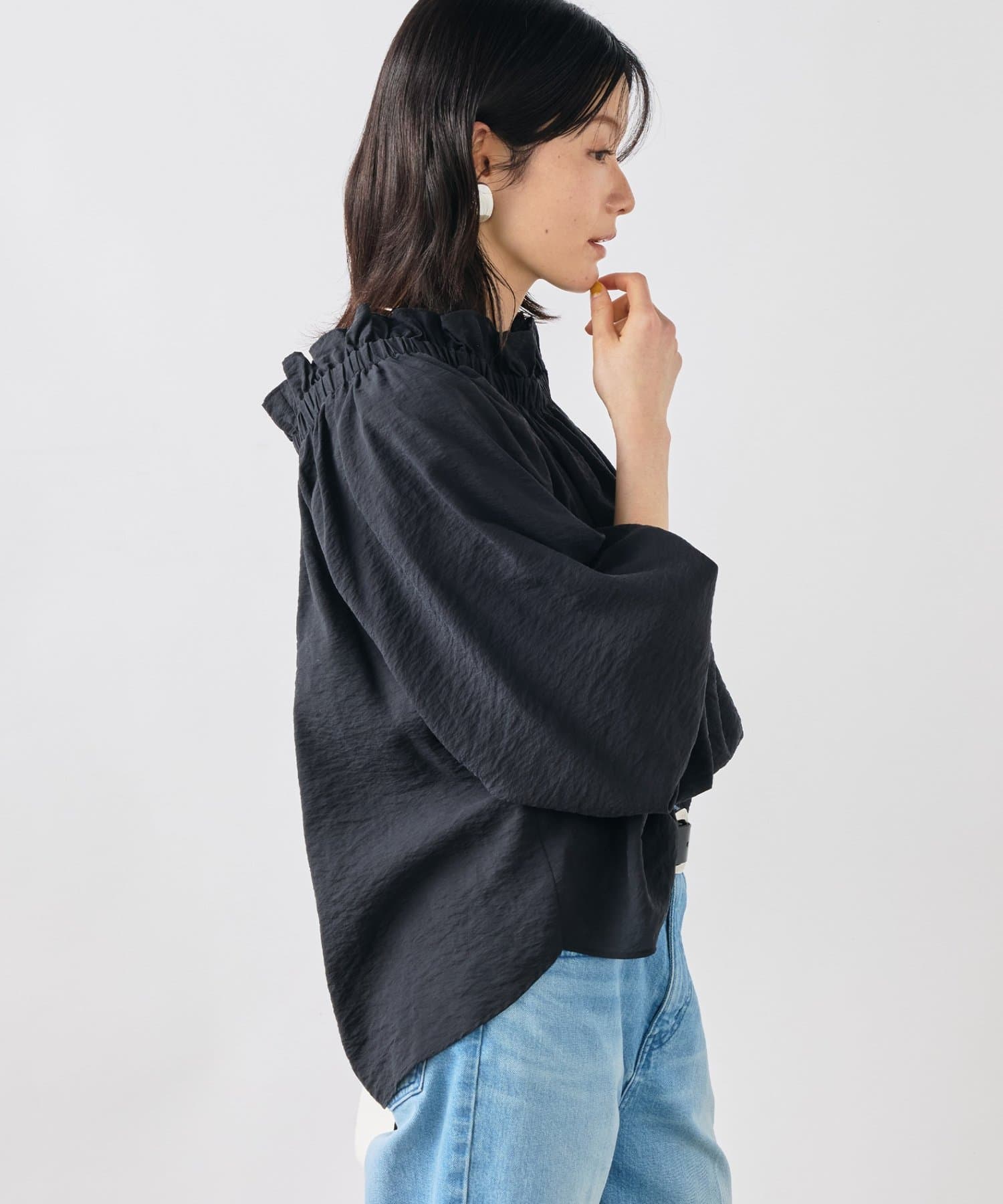 NOLLEY'S(ノーリーズ) ウォッシャブルシアーシルクワッシャーオフショルブラウス