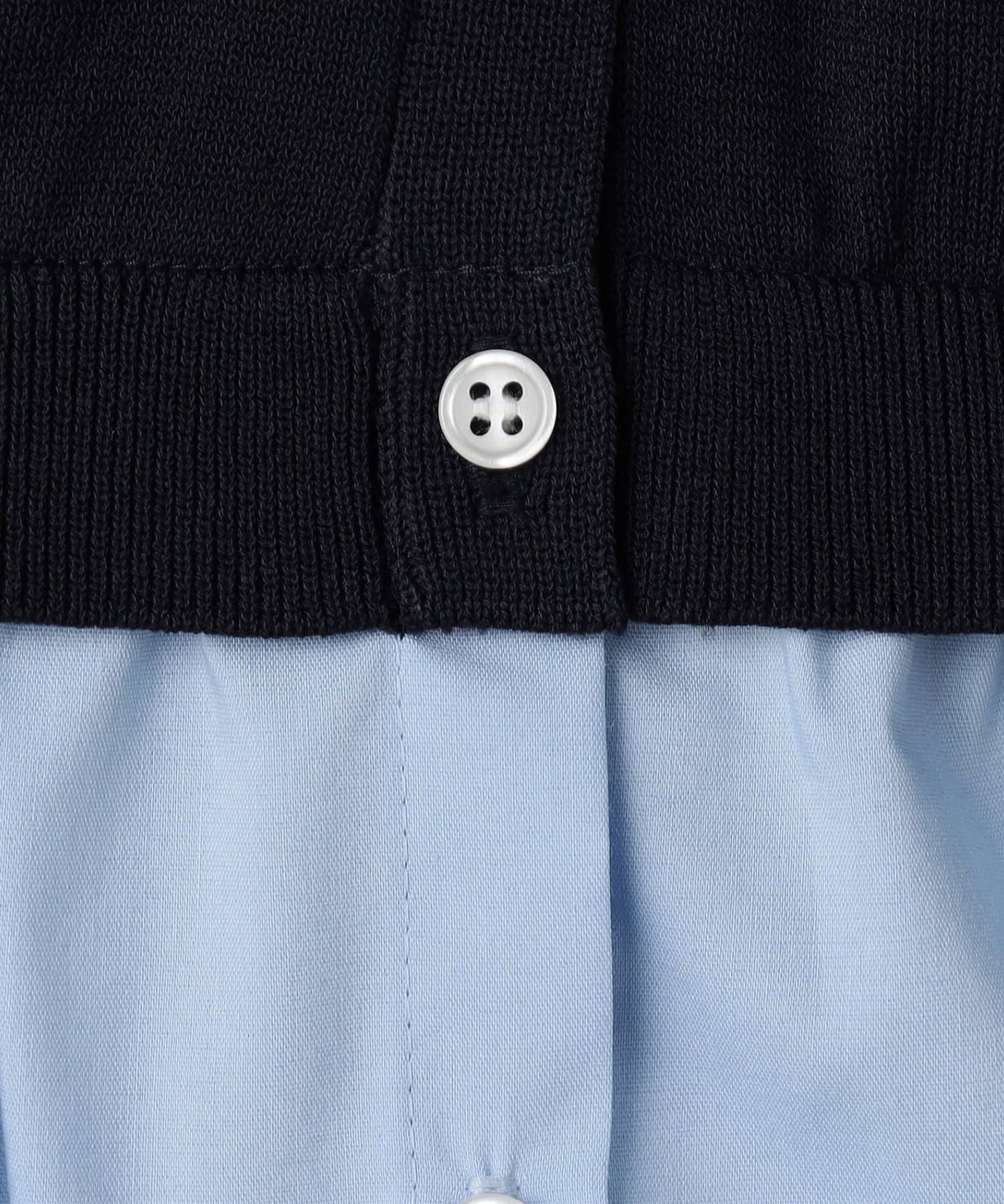 NOLLEY'S(ノーリーズ) 《手洗い可能/セットアップ対応》布帛襟取り外し可裾布帛半袖カーディガン