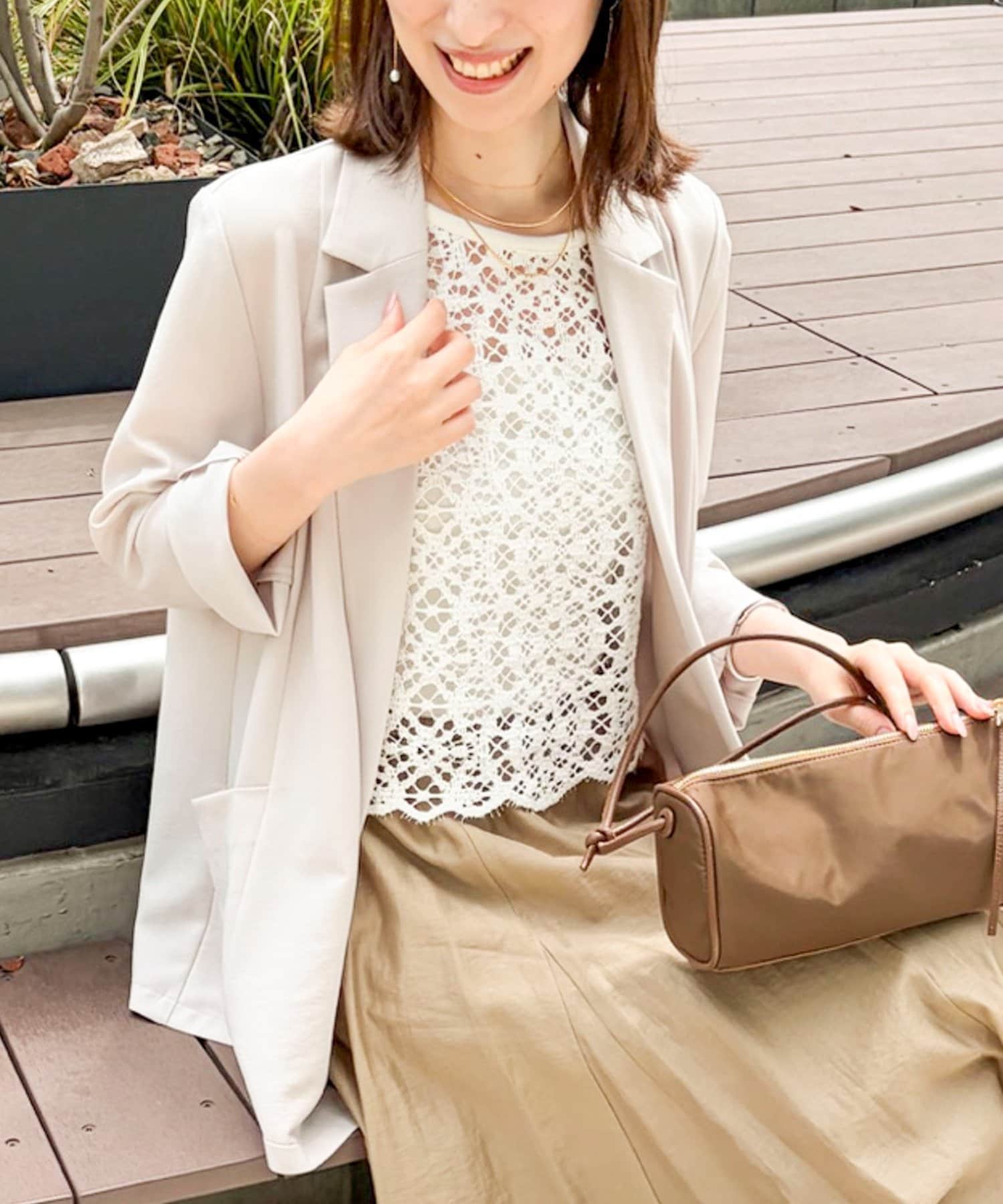 NOLLEY'S(ノーリーズ) 《セットアップ対応》ウォッシャブルエアリージョーゼットドレープライトジャケット