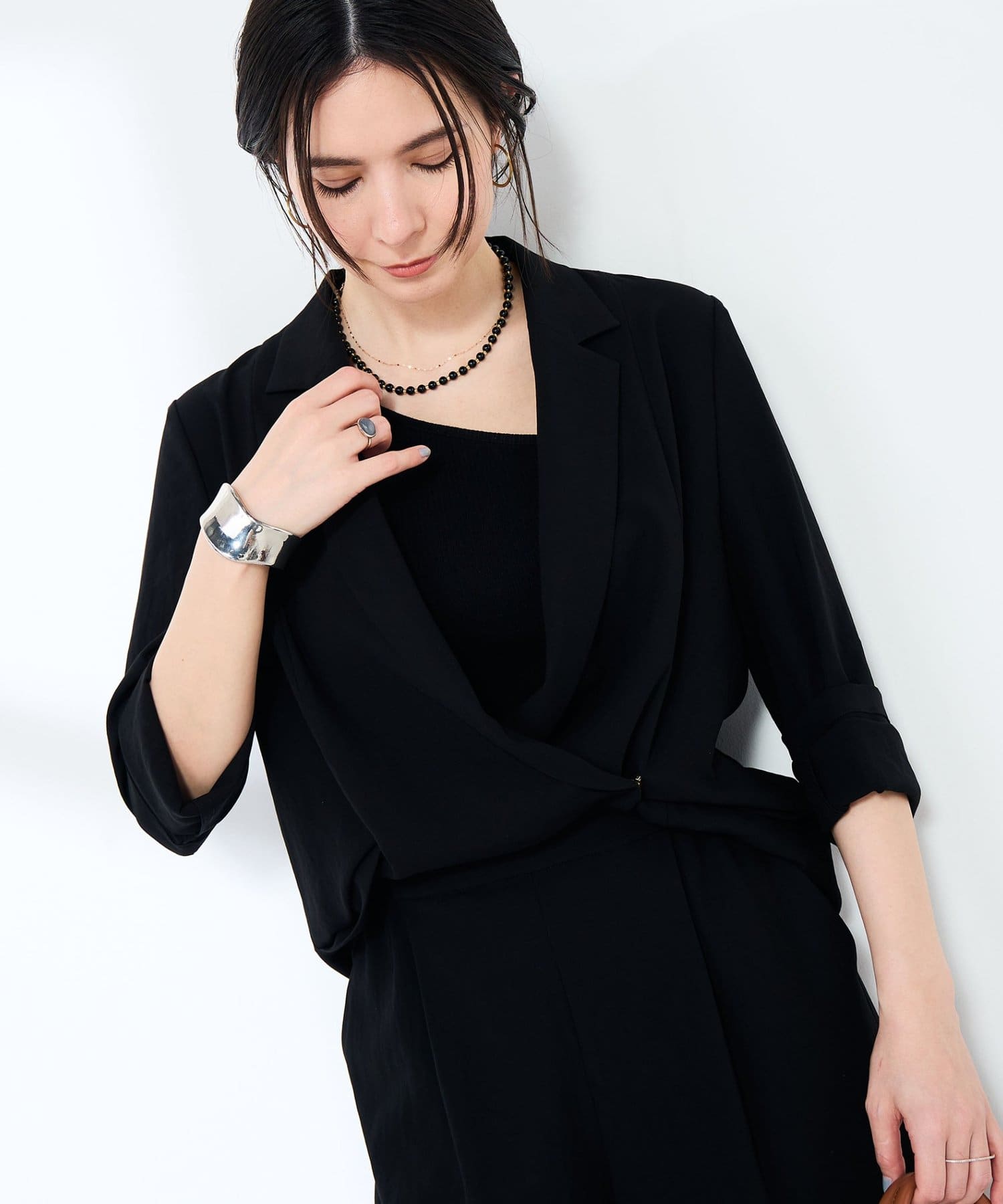 NOLLEY'S(ノーリーズ) 《セットアップ対応》ウォッシャブルエアリージョーゼットドレープライトジャケット