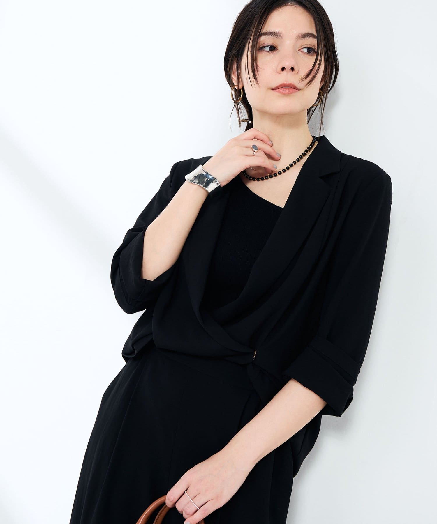 NOLLEY'S(ノーリーズ) 《セットアップ対応》ウォッシャブルエアリージョーゼットドレープライトジャケット