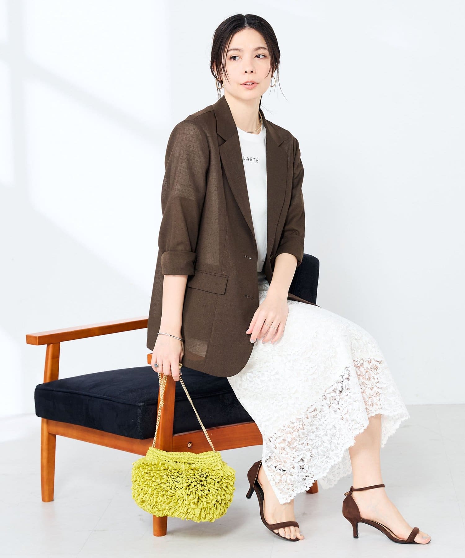 NOLLEY'S(ノーリーズ) 《セットアップ対応》ウォッシャブルリネンライクシアーボイルジャケット